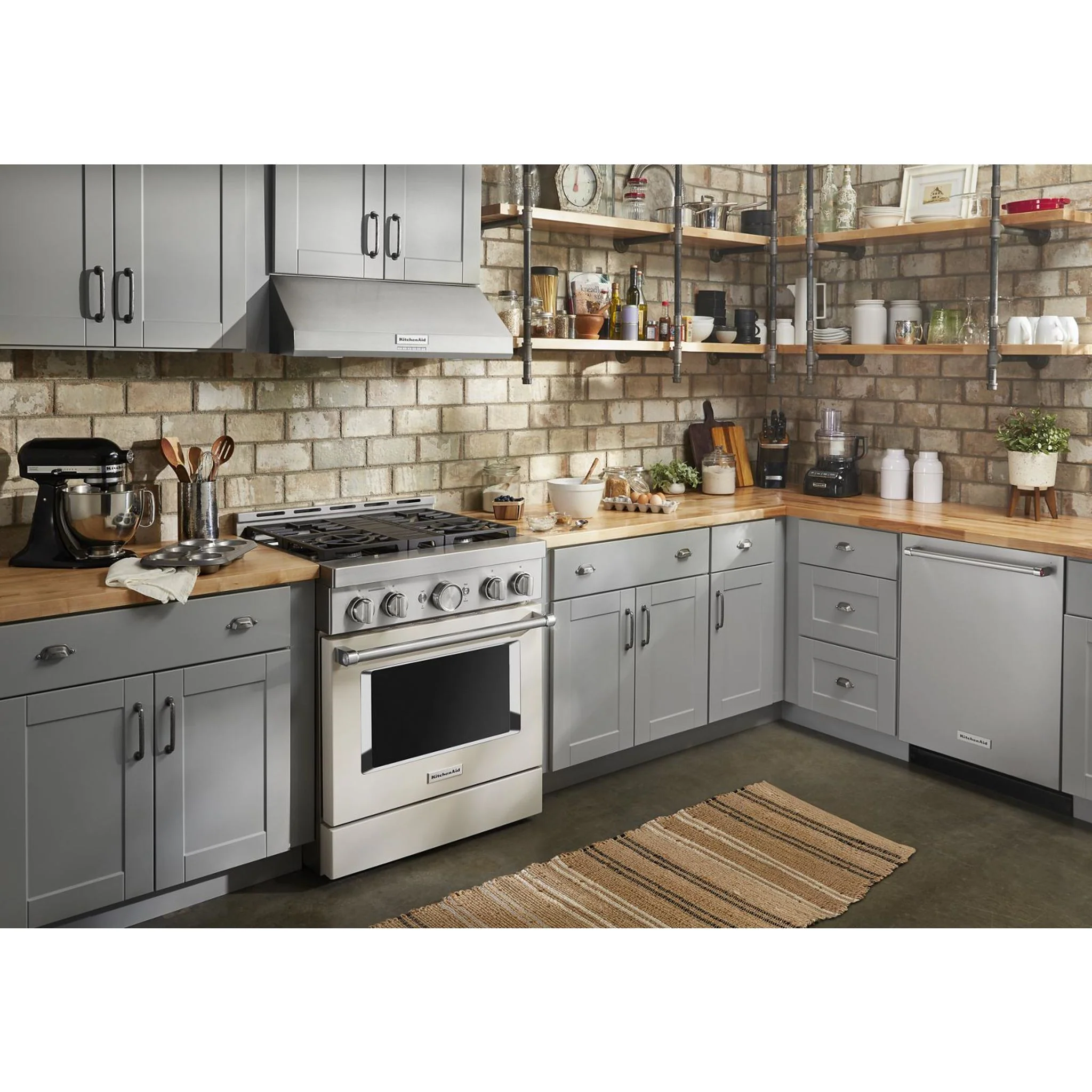 KitchenAid  30'' Smart Commercial-Style Gas Range with 4 Burners - Milkshake (KFGC500JMH) - Image 51