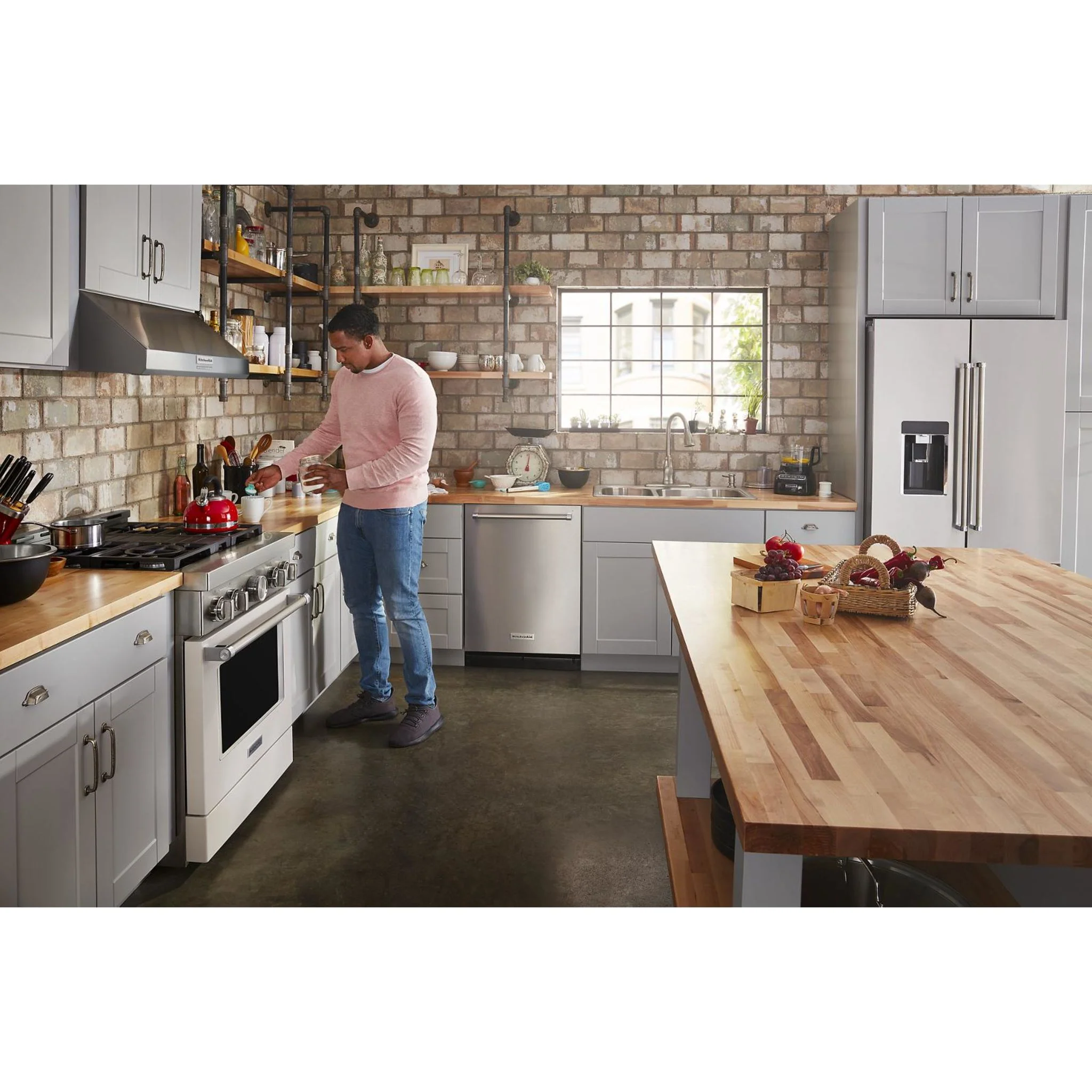 KitchenAid  30'' Smart Commercial-Style Gas Range with 4 Burners - Milkshake (KFGC500JMH) - Image 53