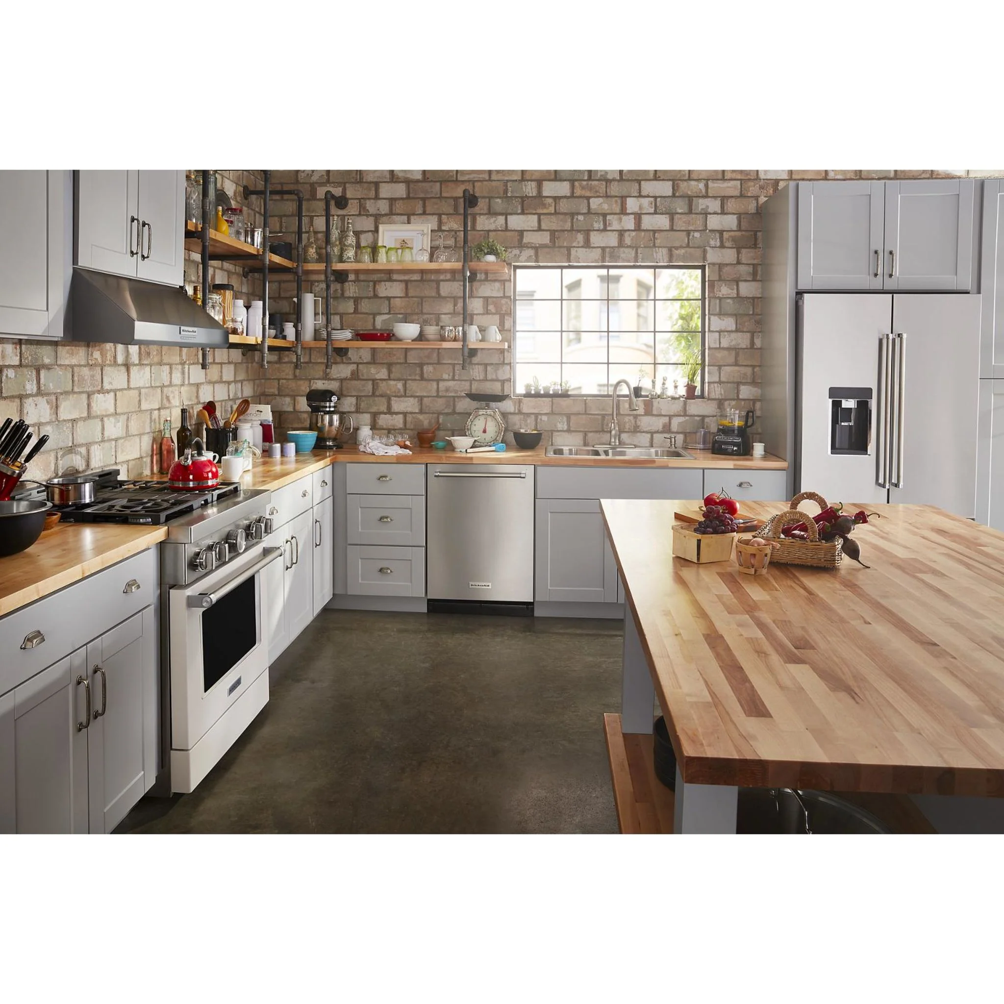 KitchenAid  30'' Smart Commercial-Style Gas Range with 4 Burners - Milkshake (KFGC500JMH) - Image 54