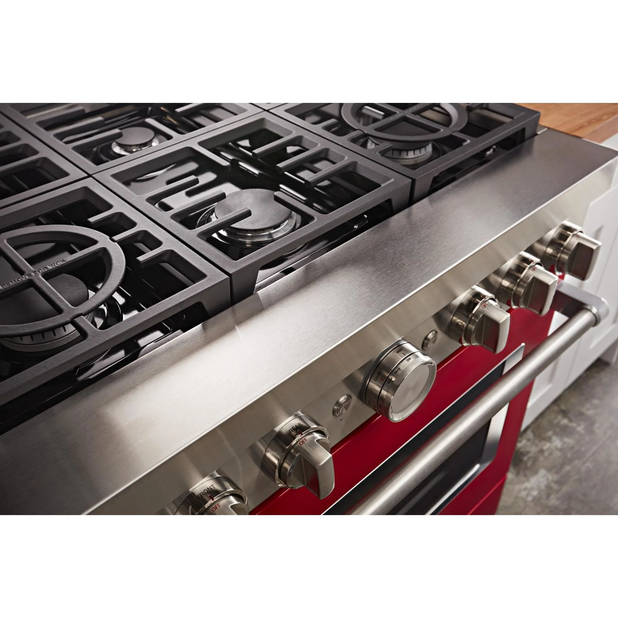 KitchenAid  36'' Smart Commercial-Style Gas Range with 6 Burners - Passion Red (KFGC506JPA) - Image 23