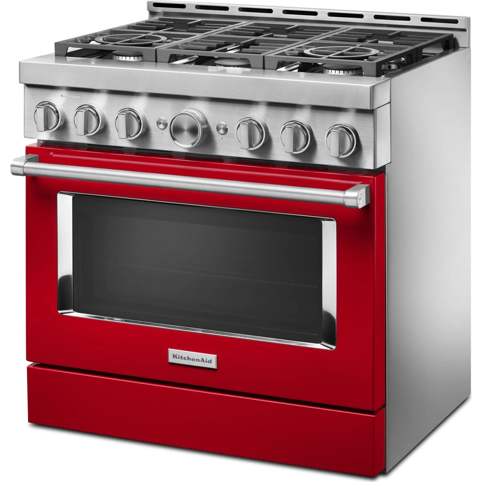 KitchenAid  36'' Smart Commercial-Style Gas Range with 6 Burners - Passion Red (KFGC506JPA) - Image 29