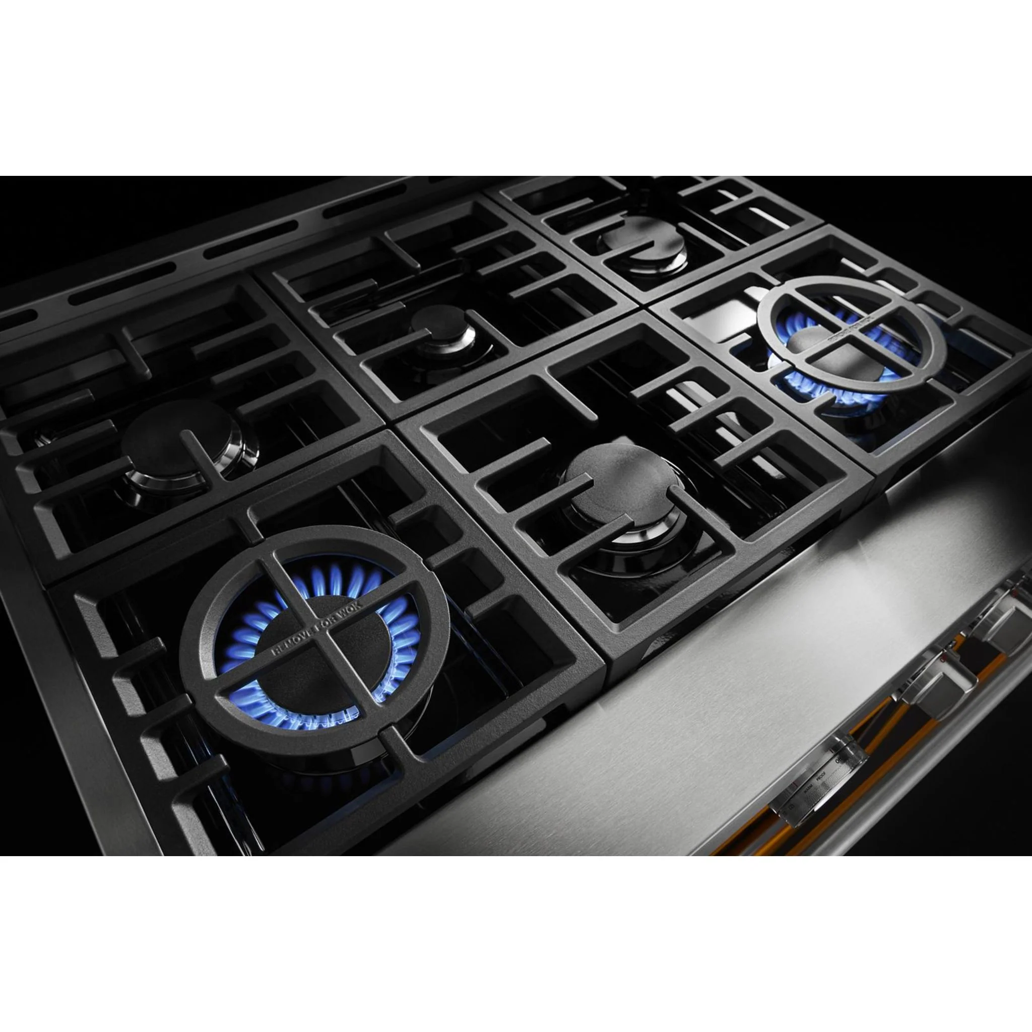 KitchenAid  36'' Smart Commercial-Style Gas Range with 6 Burners - Yellow Pepper (KFGC506JYP) - Image 16