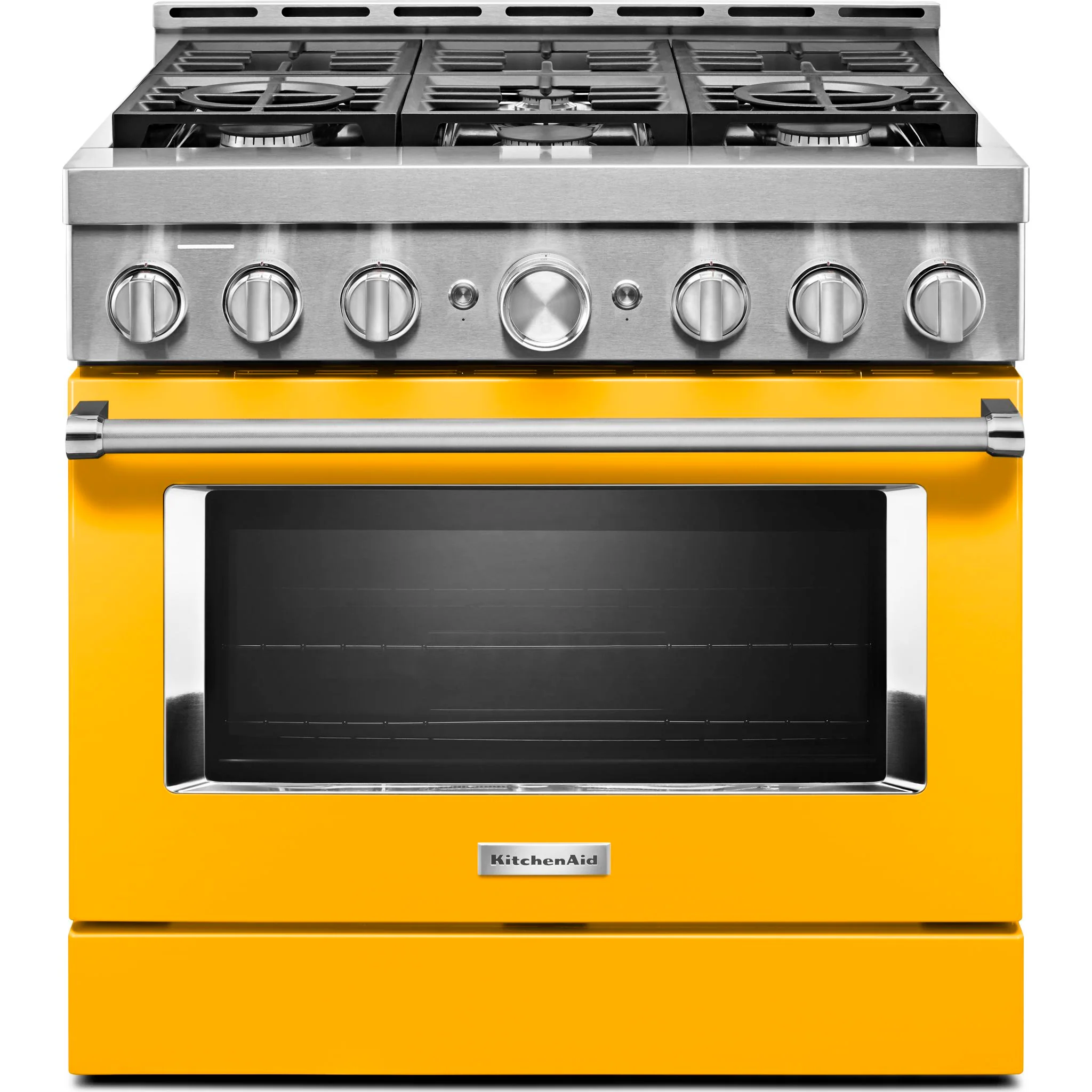 KitchenAid  36'' Smart Commercial-Style Gas Range with 6 Burners - Yellow Pepper (KFGC506JYP) - Image 25