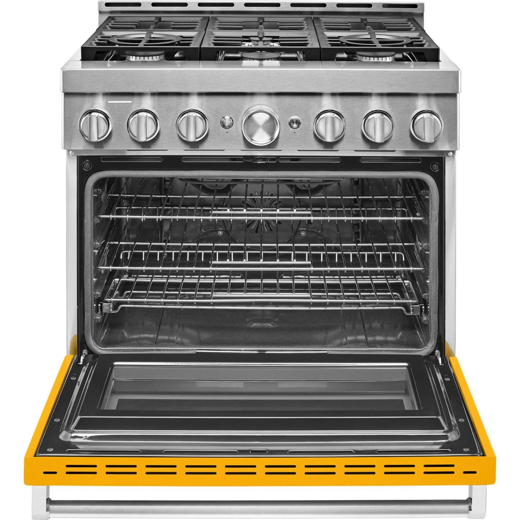 KitchenAid  36'' Smart Commercial-Style Gas Range with 6 Burners - Yellow Pepper (KFGC506JYP) - Image 46