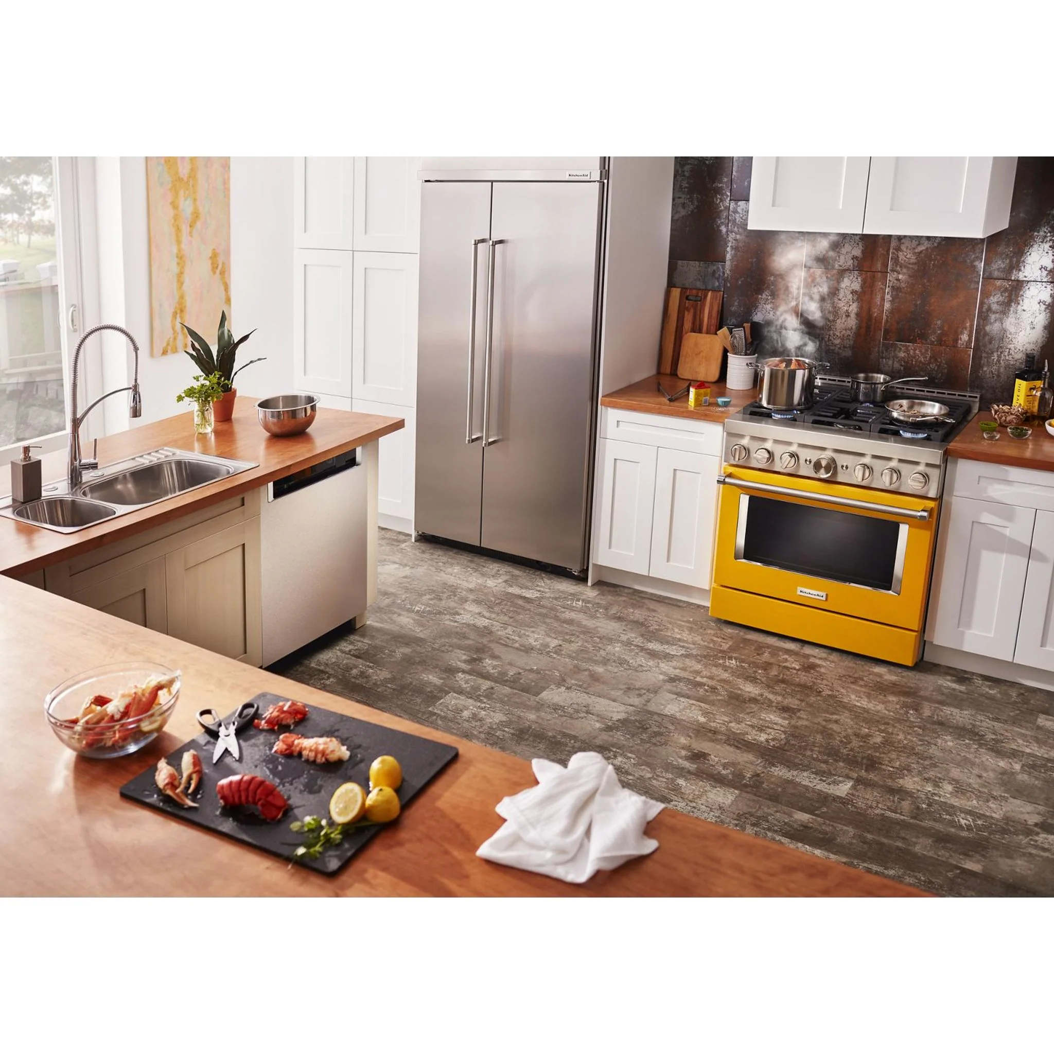 KitchenAid  36'' Smart Commercial-Style Gas Range with 6 Burners - Yellow Pepper (KFGC506JYP) - Image 65