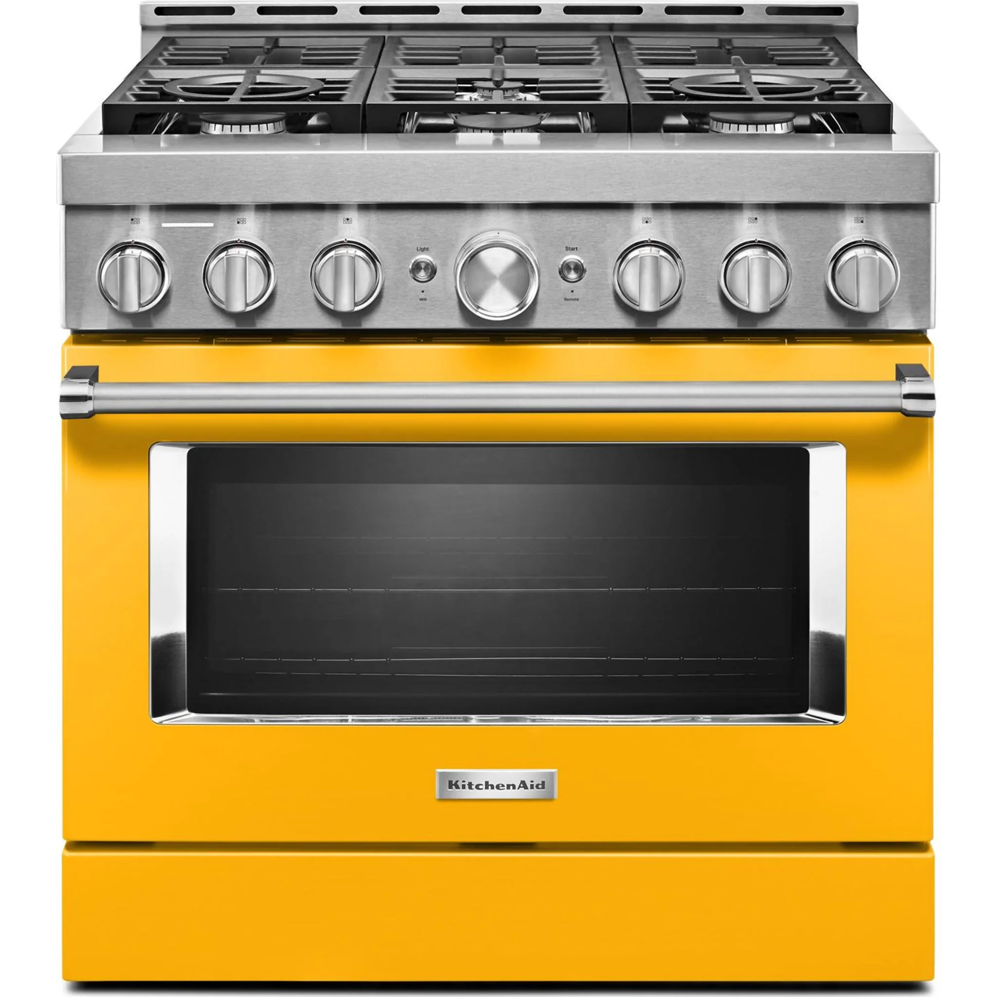 KitchenAid  36'' Smart Commercial-Style Gas Range with 6 Burners - Yellow Pepper (KFGC506JYP) - Image 67