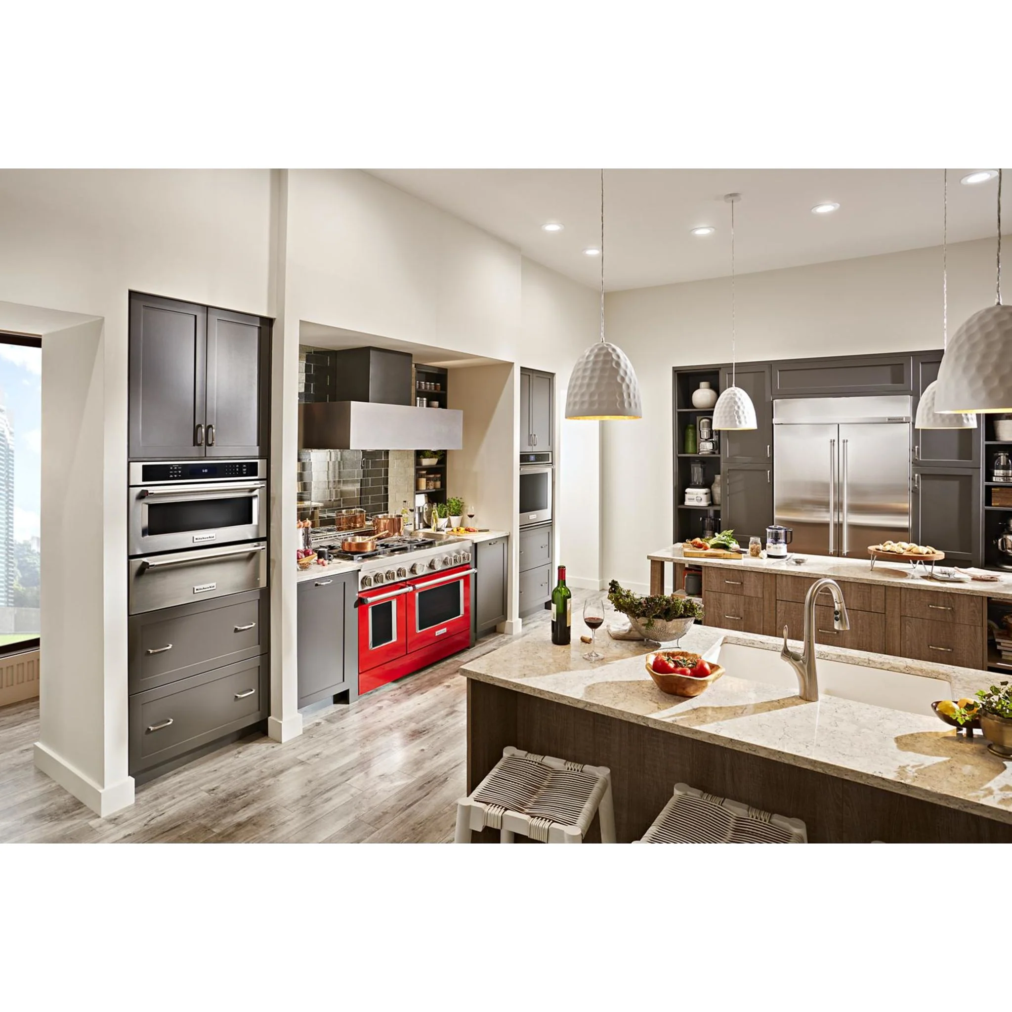 KitchenAid  48'' Smart Commercial-Style Gas Range with Griddle - Passion Red (KFGC558JPA) - Image 11