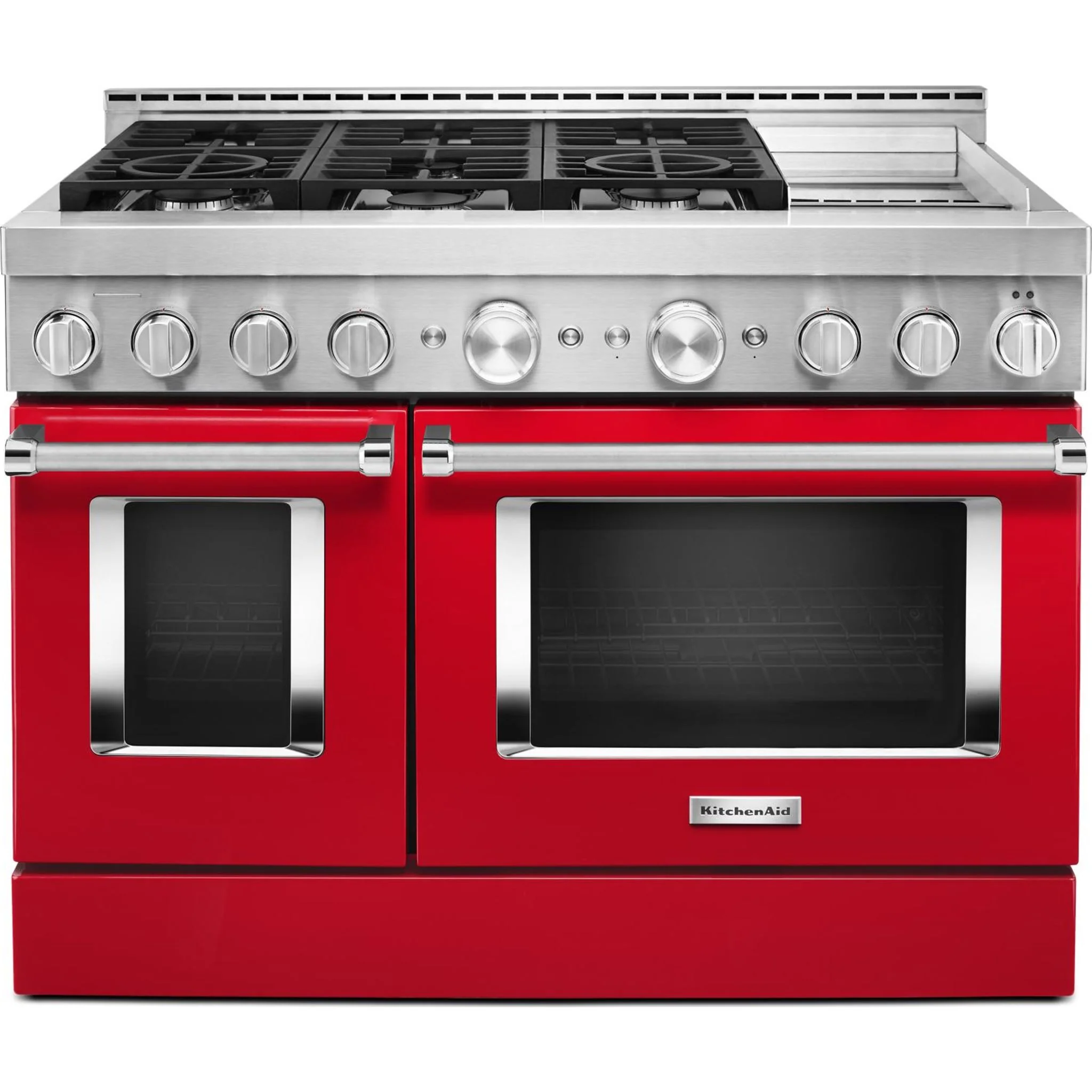 KitchenAid  48'' Smart Commercial-Style Gas Range with Griddle - Passion Red (KFGC558JPA) - Image 22