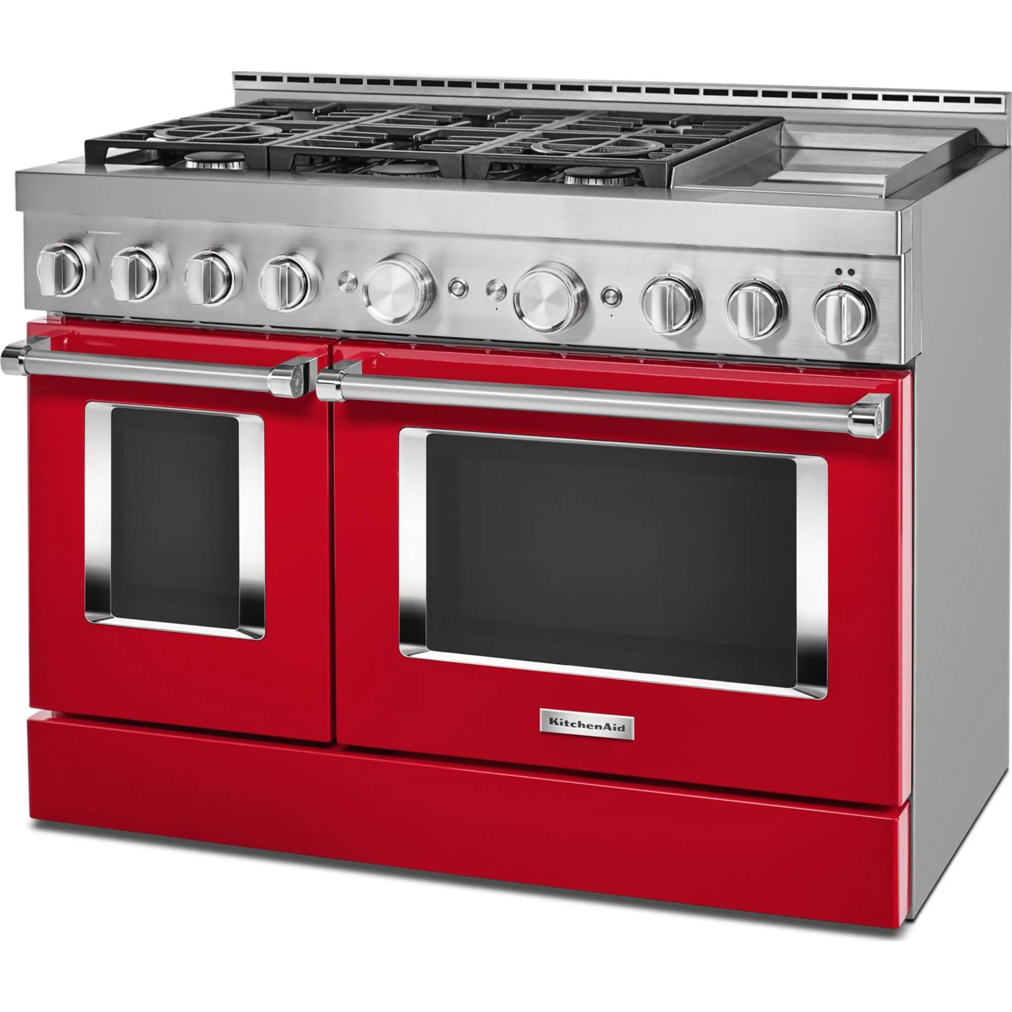 KitchenAid  48'' Smart Commercial-Style Gas Range with Griddle - Passion Red (KFGC558JPA) - Image 28