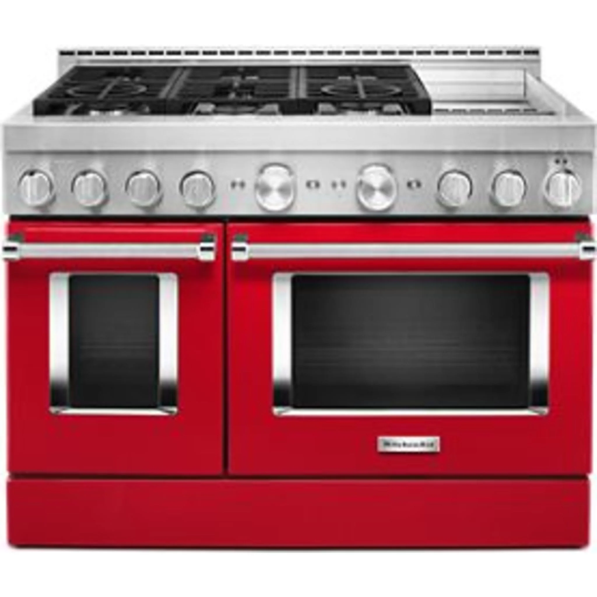 KitchenAid  48'' Smart Commercial-Style Gas Range with Griddle - Passion Red (KFGC558JPA) - Image 31