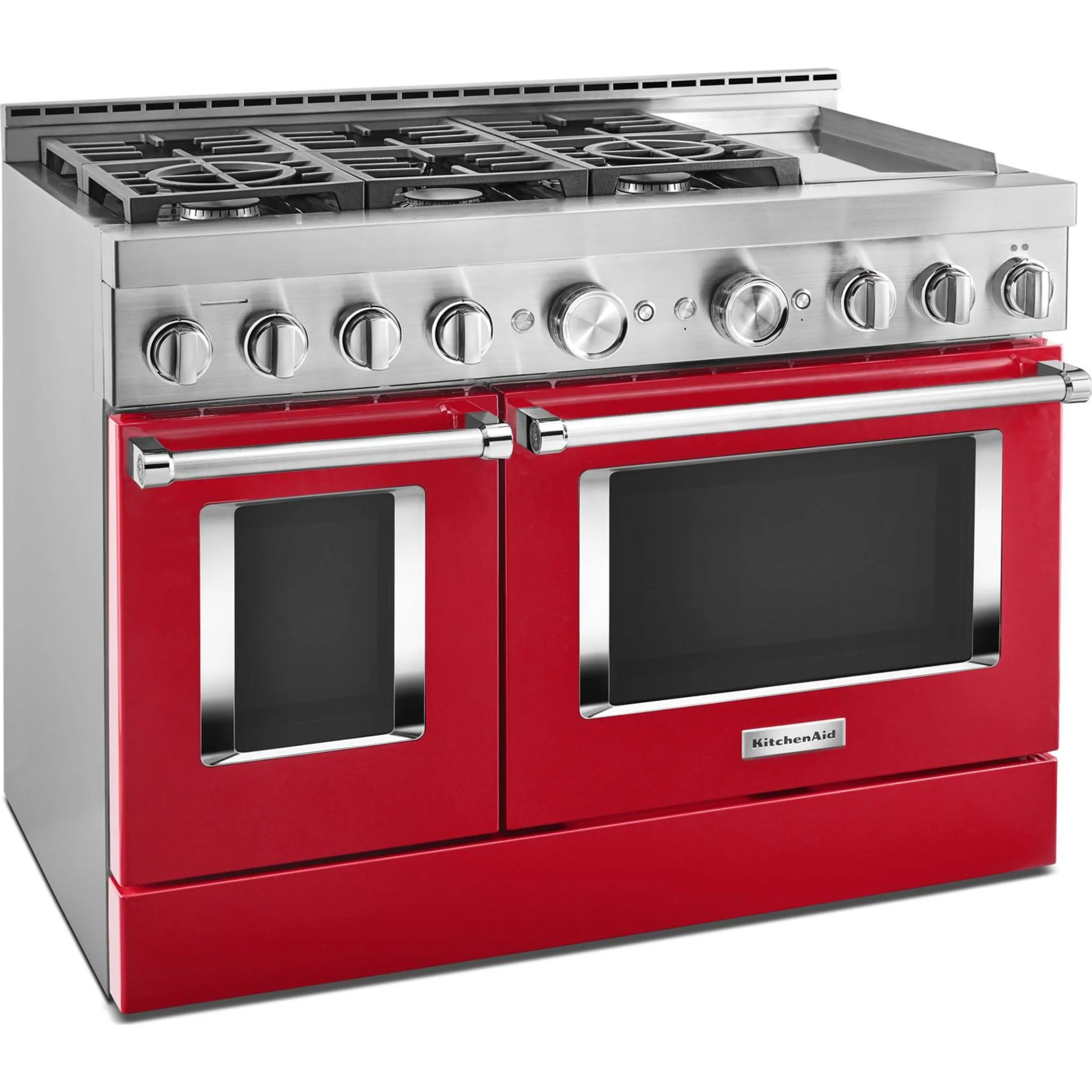 KitchenAid  48'' Smart Commercial-Style Gas Range with Griddle - Passion Red (KFGC558JPA) - Image 44