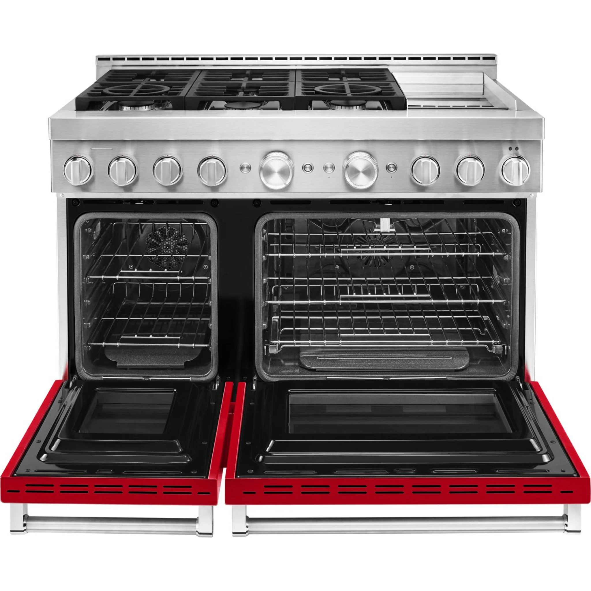 KitchenAid  48'' Smart Commercial-Style Gas Range with Griddle - Passion Red (KFGC558JPA) - Image 46