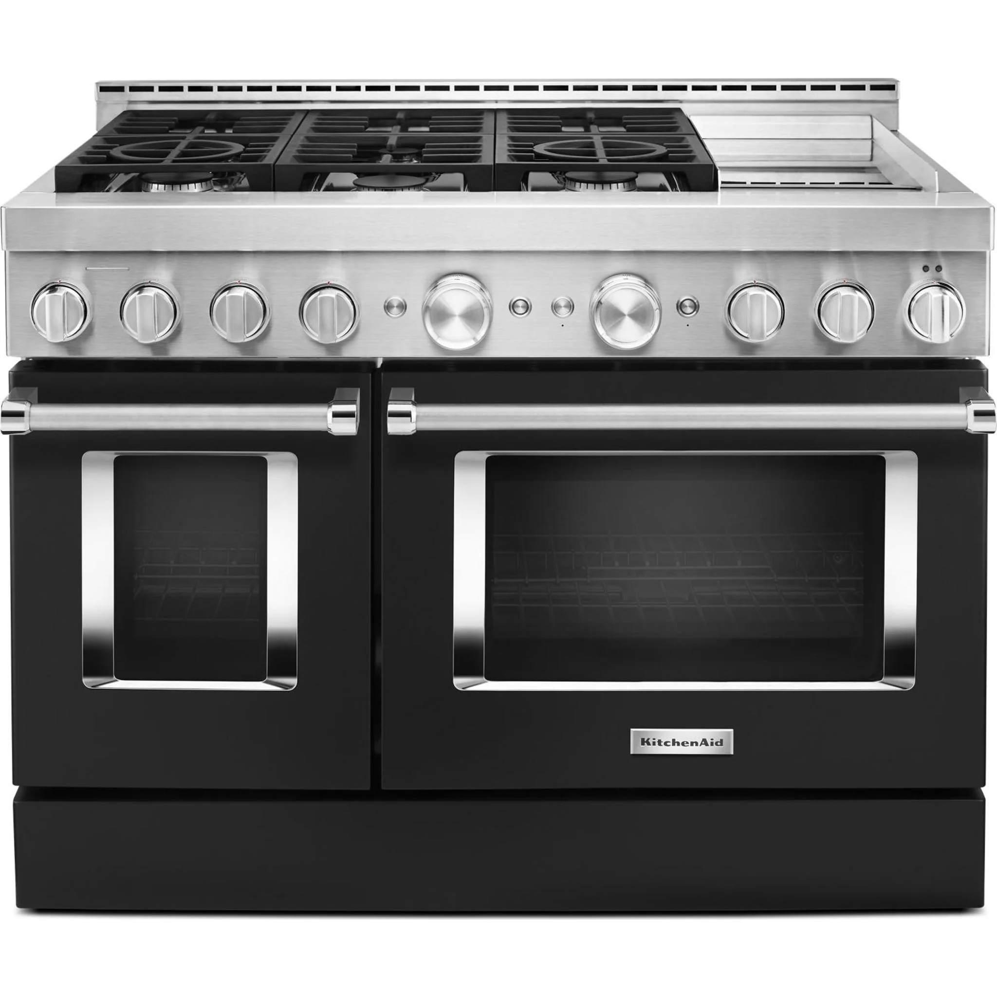KitchenAid  48'' Smart Commercial-Style Gas Range with Griddle - Imperial Black (KFGC558JBK) - Image 2