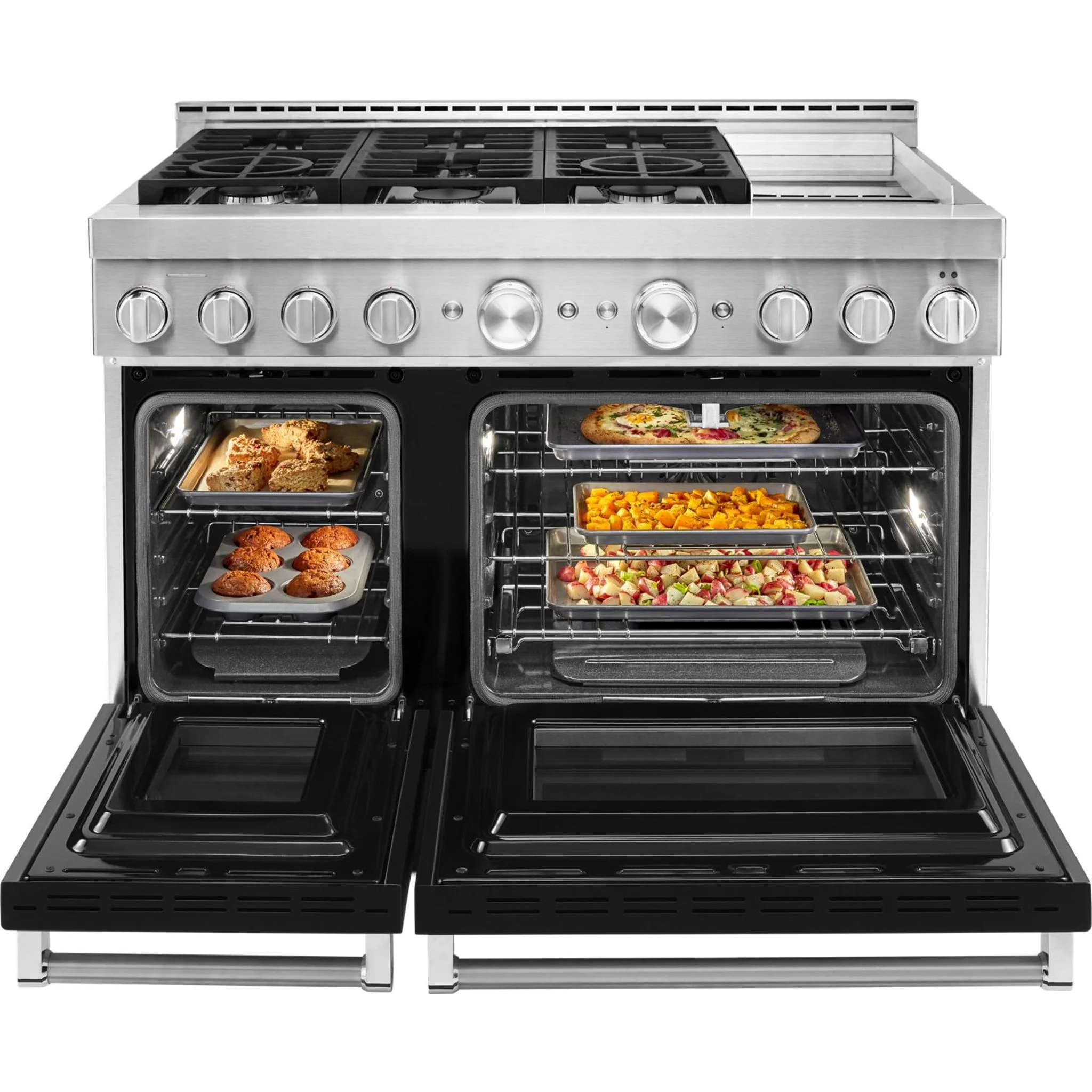 KitchenAid  48'' Smart Commercial-Style Gas Range with Griddle - Imperial Black (KFGC558JBK) - Image 51