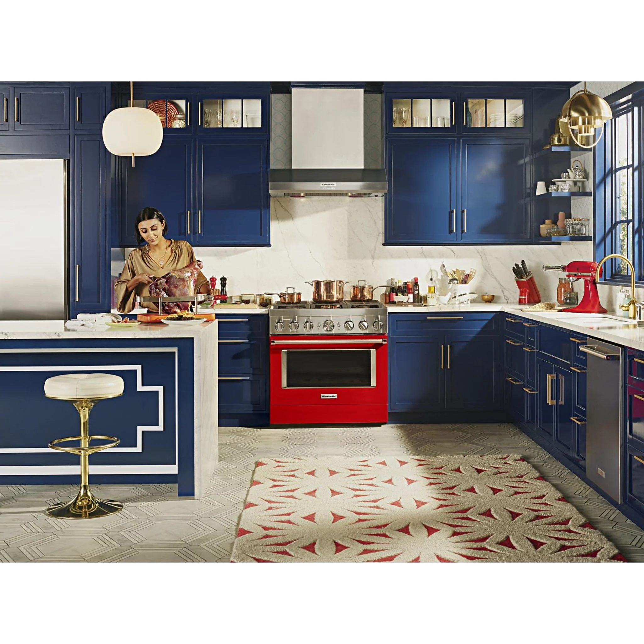 KitchenAid  36'' Smart Commercial-Style Gas Range with 6 Burners - Passion Red (KFGC506JPA) - Image 62