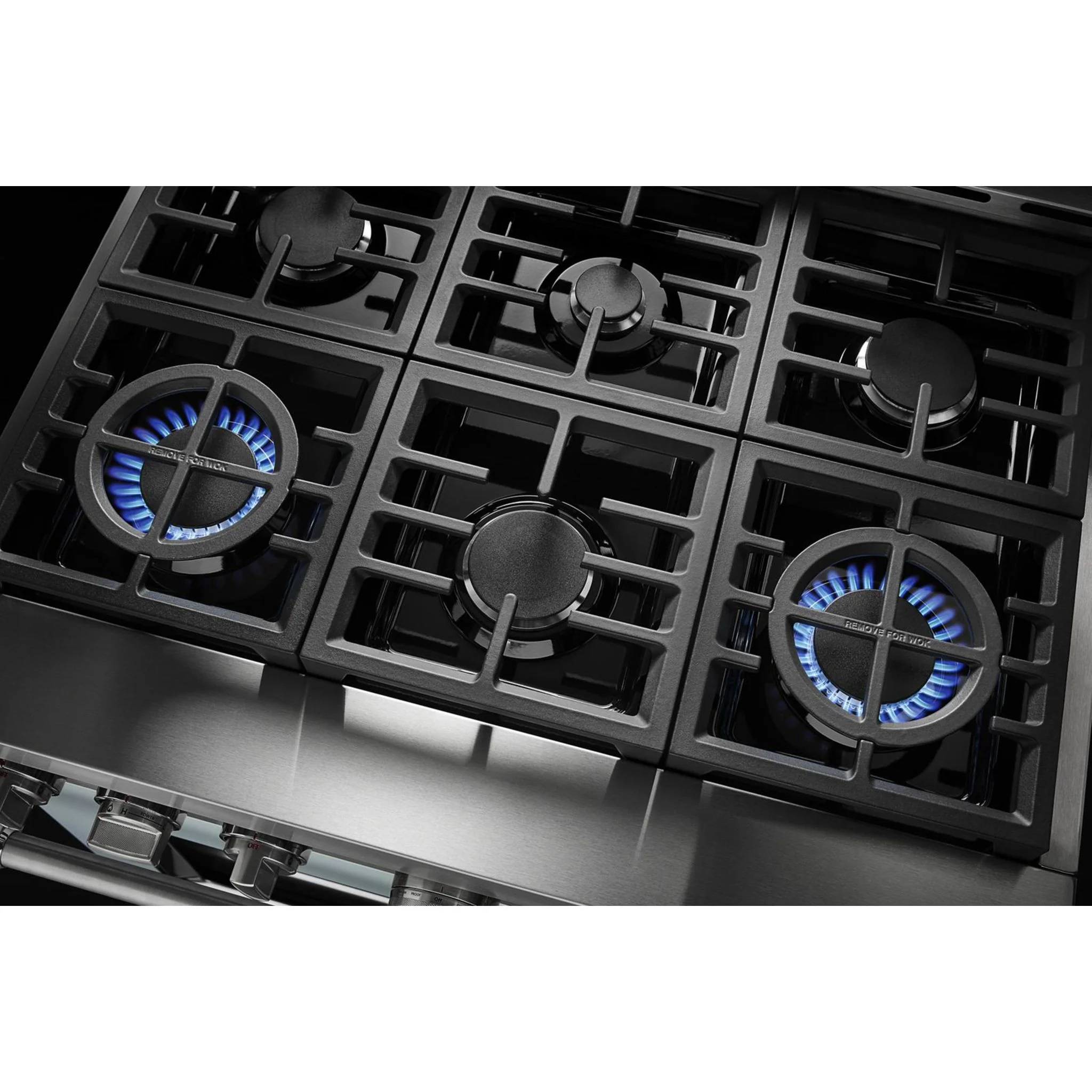 KitchenAid  36'' Smart Commercial-Style Gas Range with 6 Burners - Misty Blue (KFGC506JMB) - Image 17