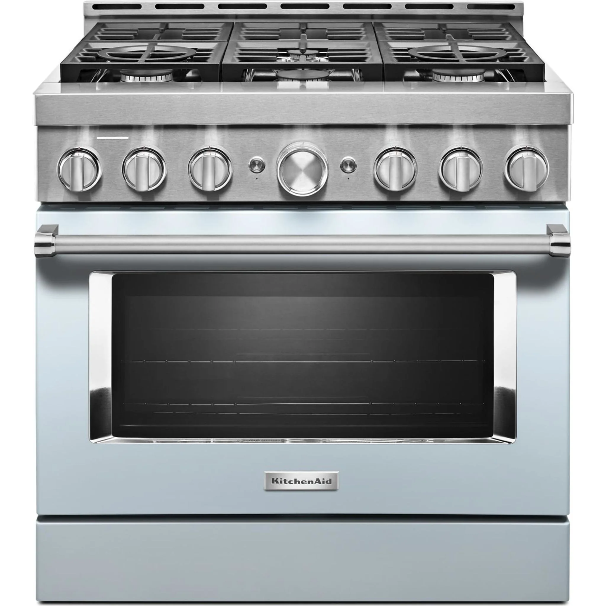 KitchenAid  36'' Smart Commercial-Style Gas Range with 6 Burners - Misty Blue (KFGC506JMB) - Image 37