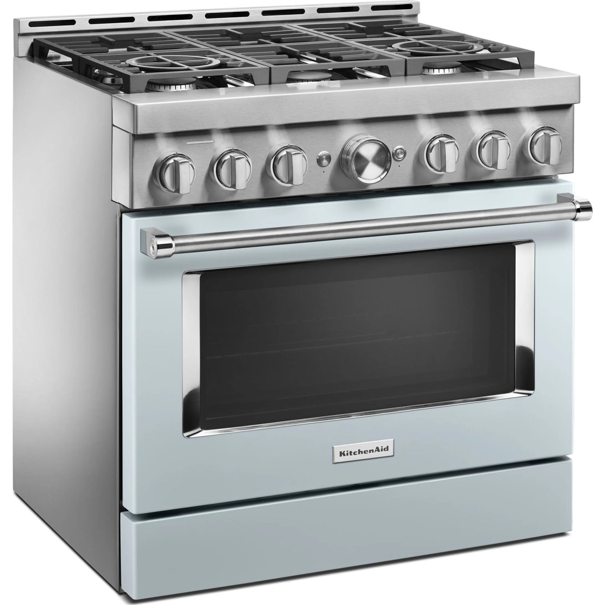 KitchenAid  36'' Smart Commercial-Style Gas Range with 6 Burners - Misty Blue (KFGC506JMB) - Image 42