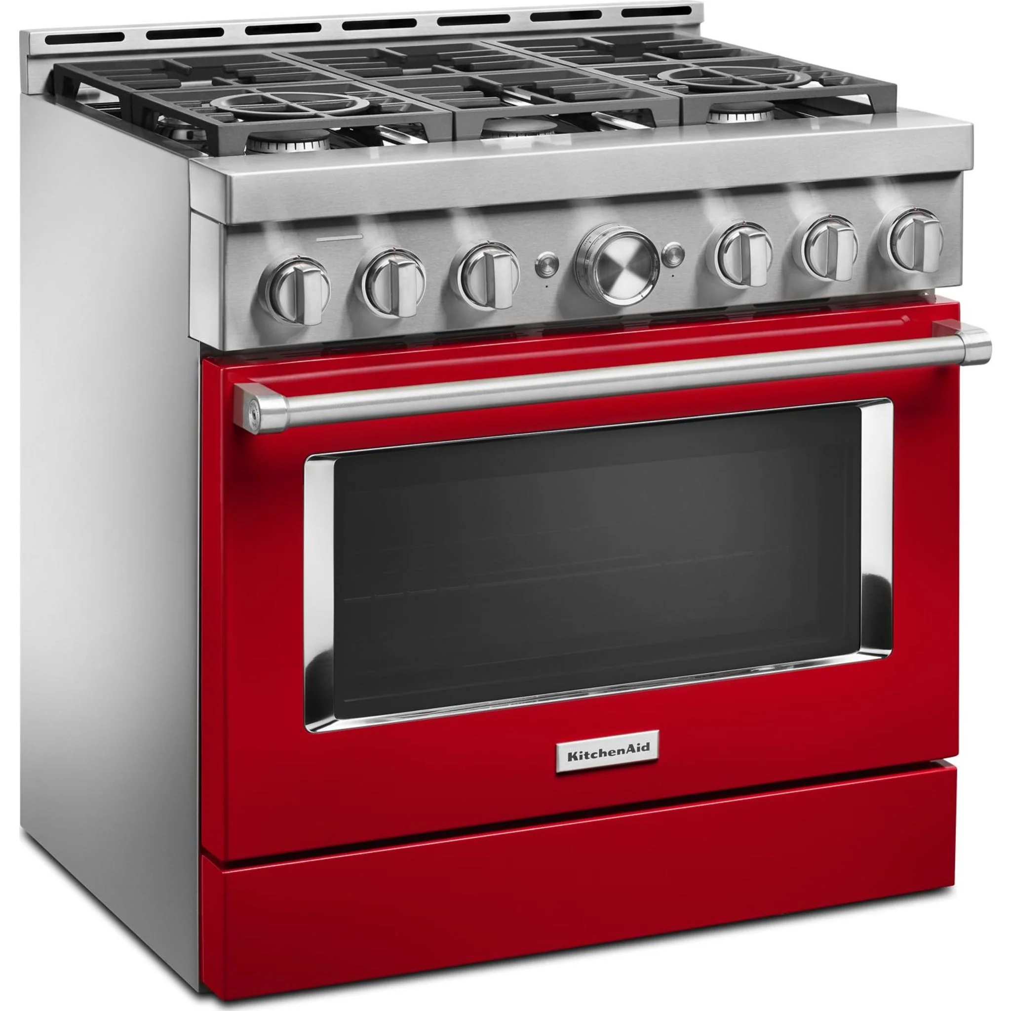 KitchenAid  36'' Smart Commercial-Style Gas Range with 6 Burners - Passion Red (KFGC506JPA) - Image 7