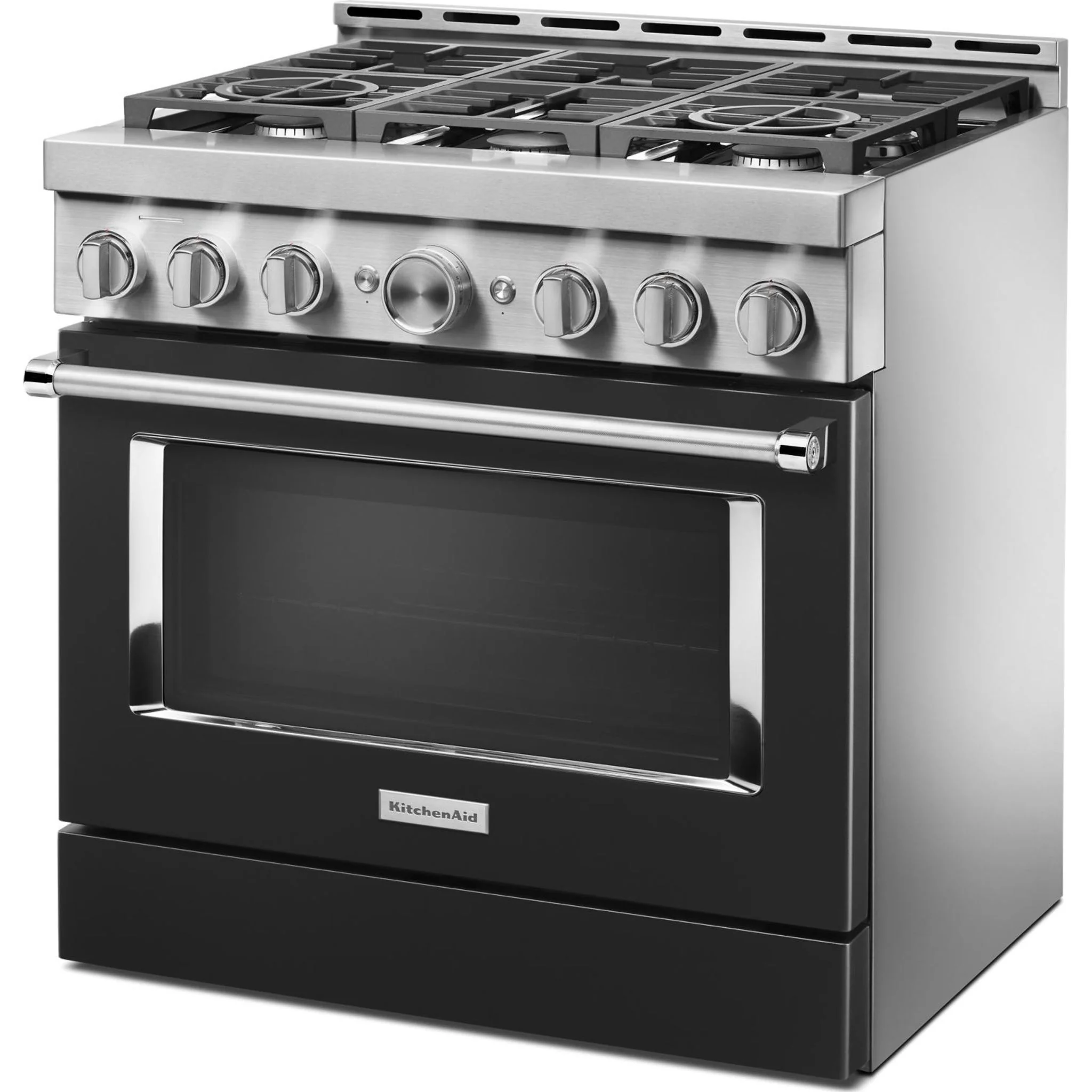 KitchenAid  36'' Smart Commercial-Style Gas Range with 6 Burners - Imperial Black (KFGC506JBK) - Image 12