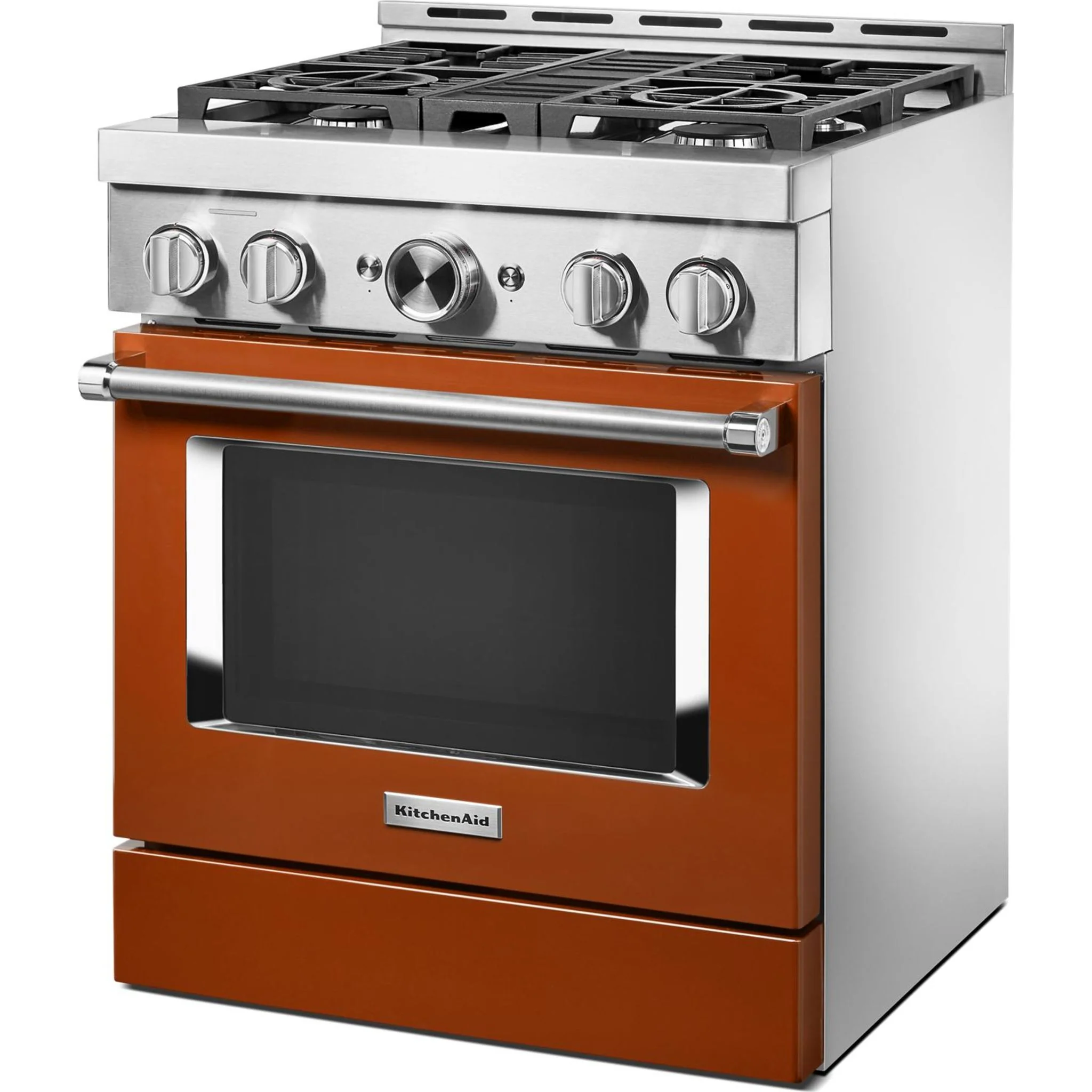 KitchenAid  30'' Smart Commercial-Style Gas Range with 4 Burners - Scorched Orange (KFGC500JSC) - Image 10