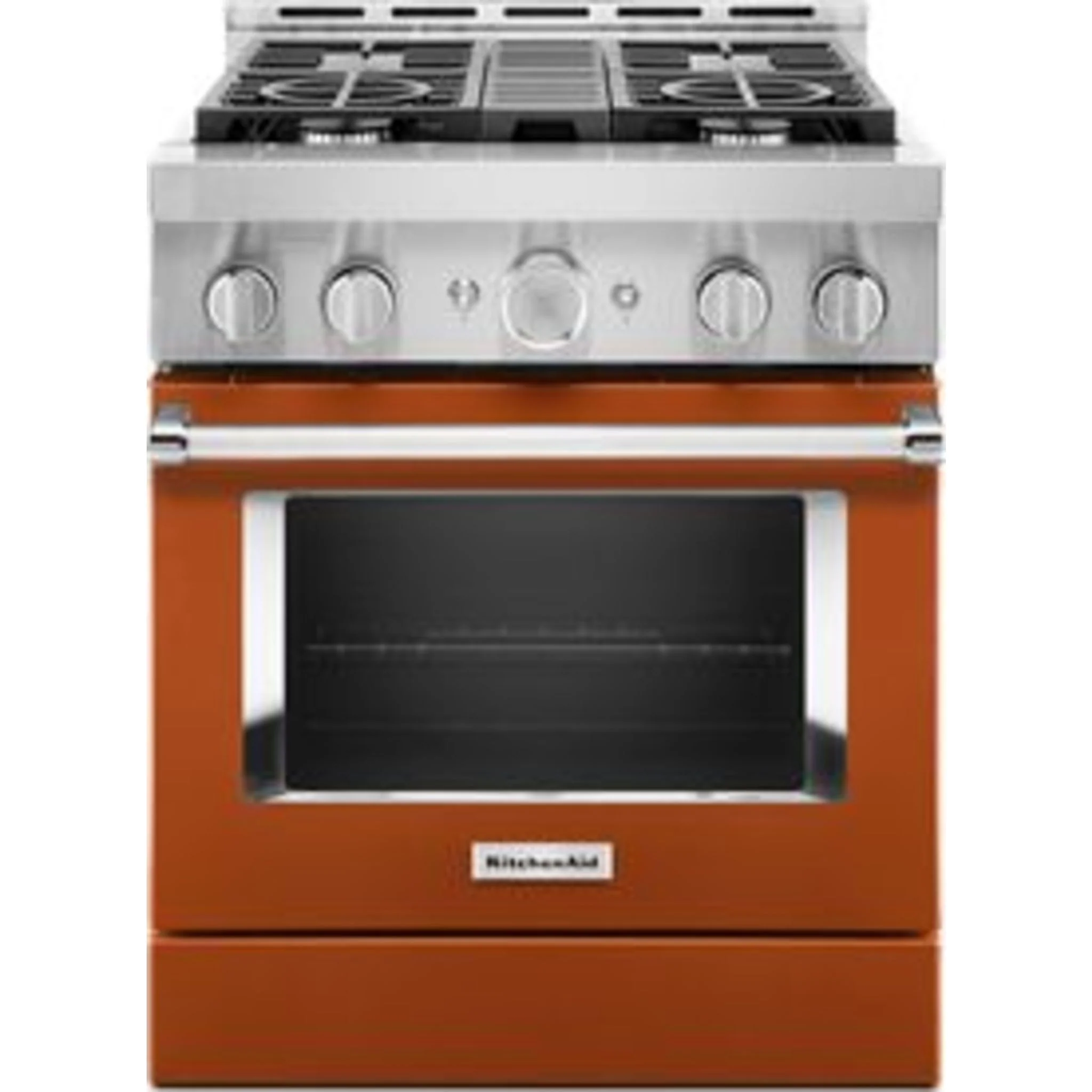 KitchenAid  30'' Smart Commercial-Style Gas Range with 4 Burners - Scorched Orange (KFGC500JSC) - Image 38