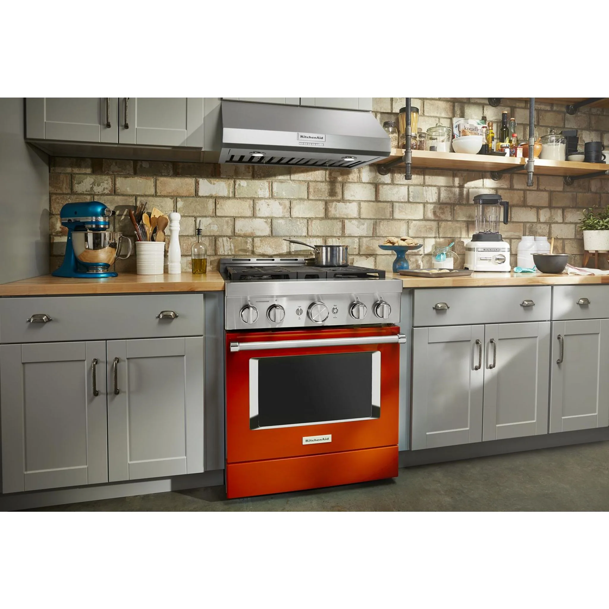 KitchenAid  30'' Smart Commercial-Style Gas Range with 4 Burners - Scorched Orange (KFGC500JSC) - Image 51
