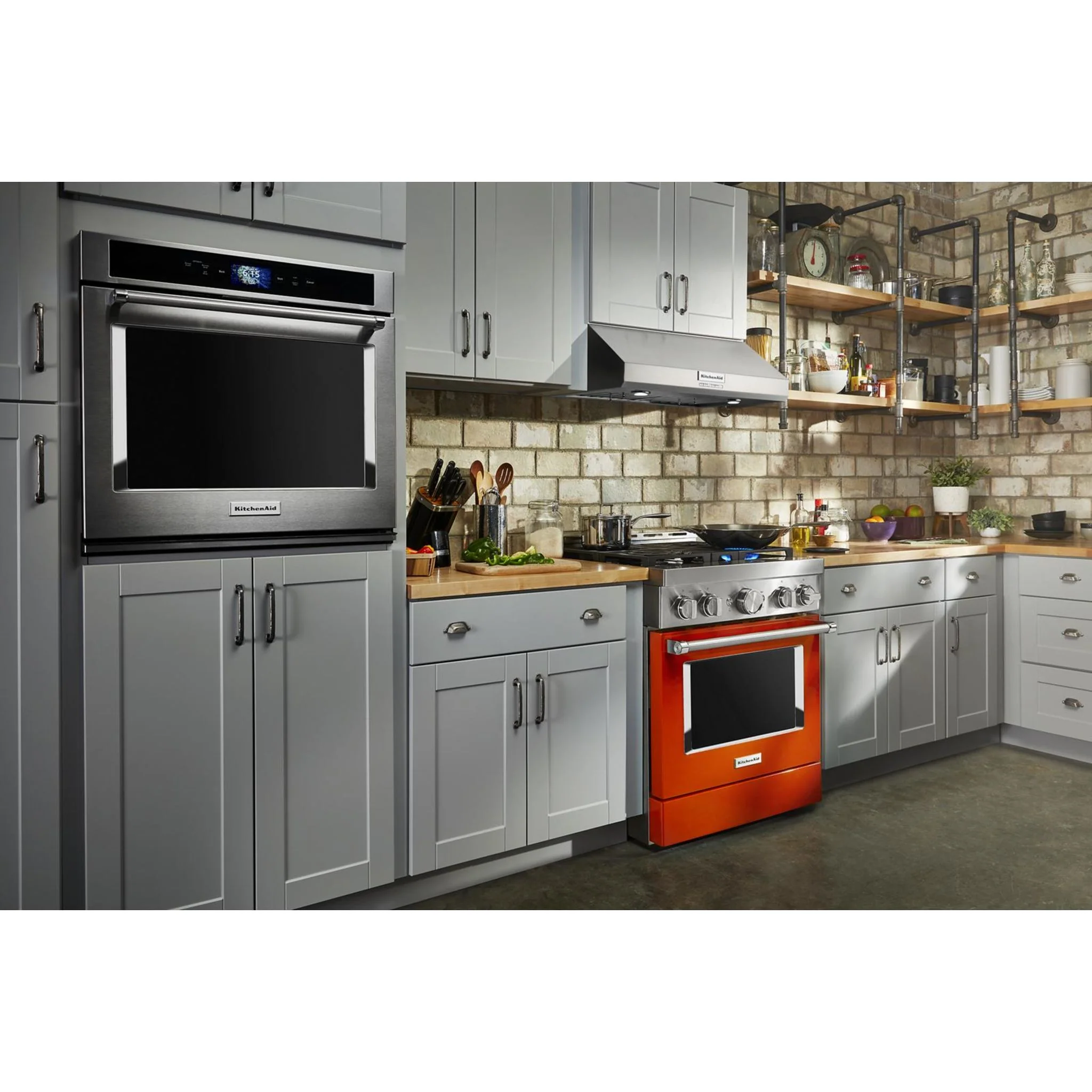 KitchenAid  30'' Smart Commercial-Style Gas Range with 4 Burners - Scorched Orange (KFGC500JSC) - Image 52