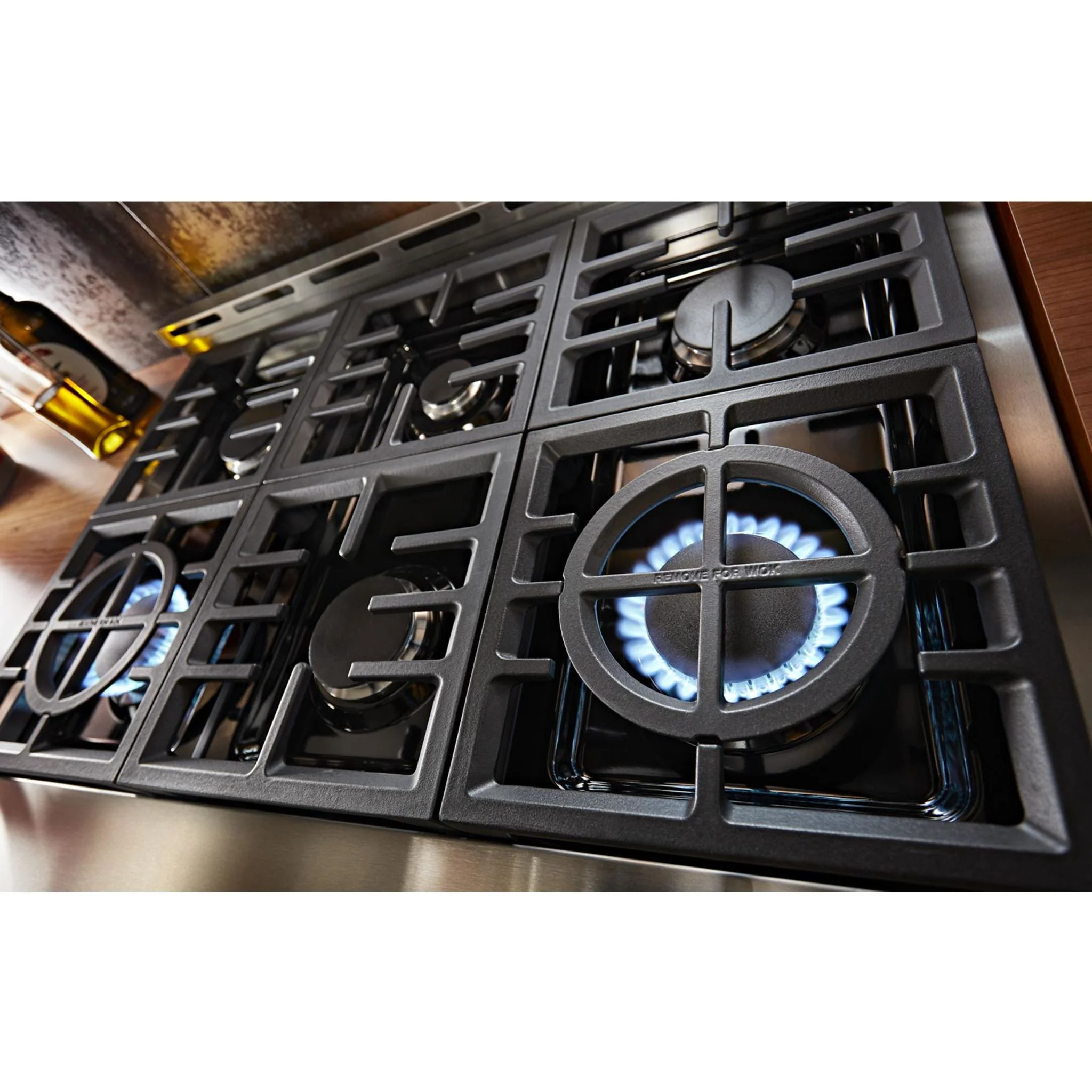 KitchenAid  36'' Smart Commercial-Style Gas Range with 6 Burners - Stainless Steel (KFGC506JSS) - Image 4