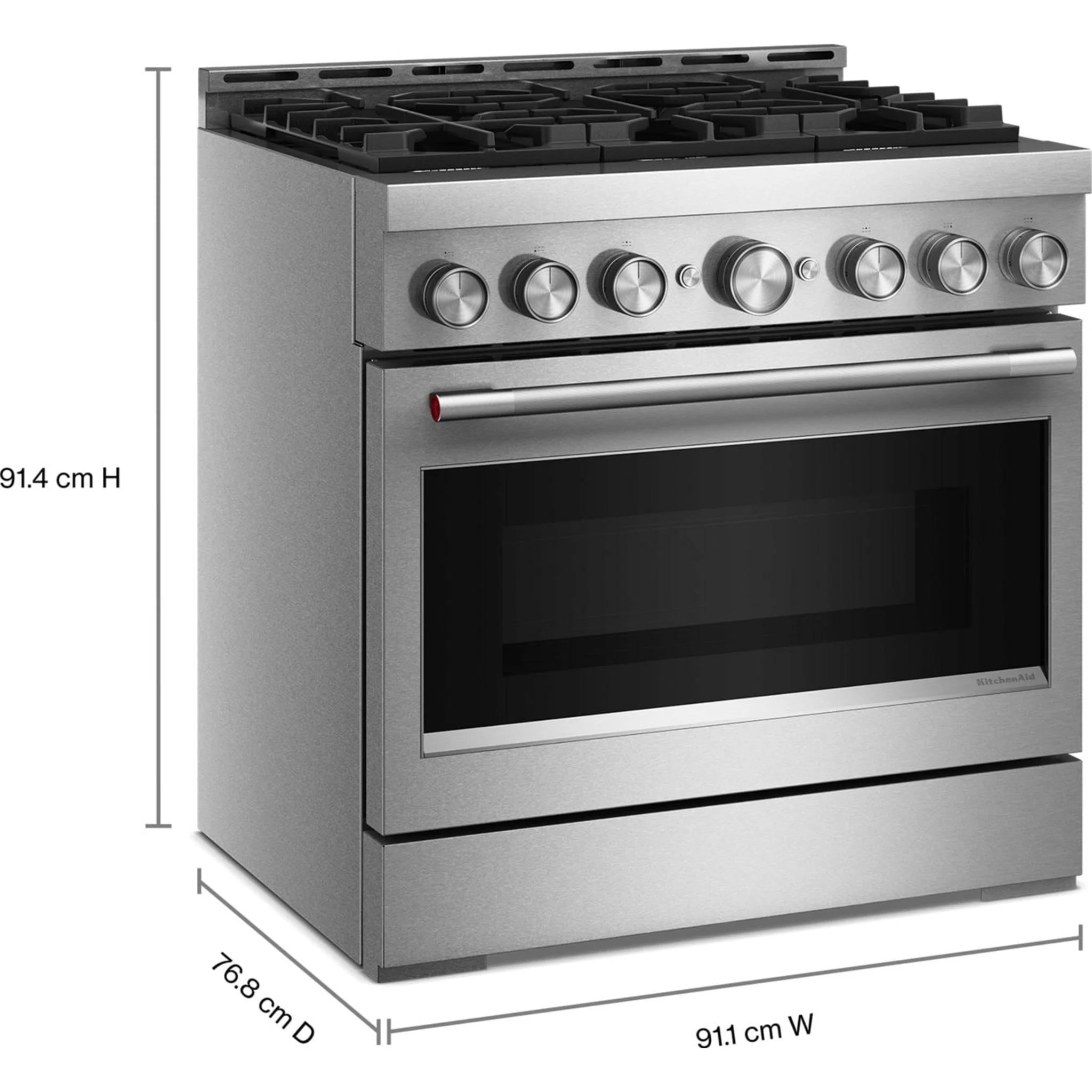 KitchenAid 36-Inch 6 Burner Commercial-Style Gas Range with No Preheat Air Fry Mode -Stainless Steel (KFGS936SSS) - Image 6