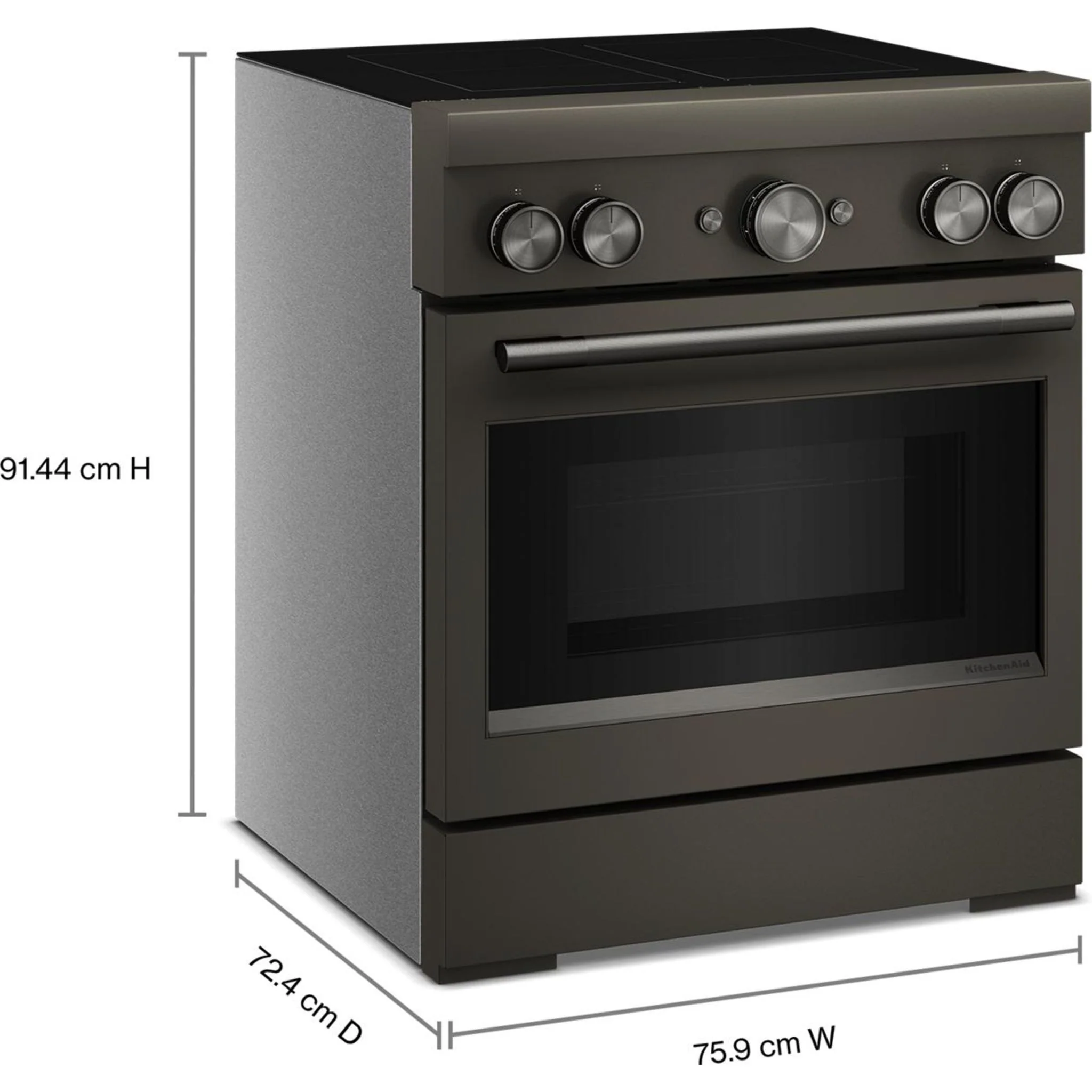 KitchenAid 30-Inch 4-Element Induction Freestanding Commercial-Style Range with Air Fry -Black Ore (KFIS930SBE) - Image 4