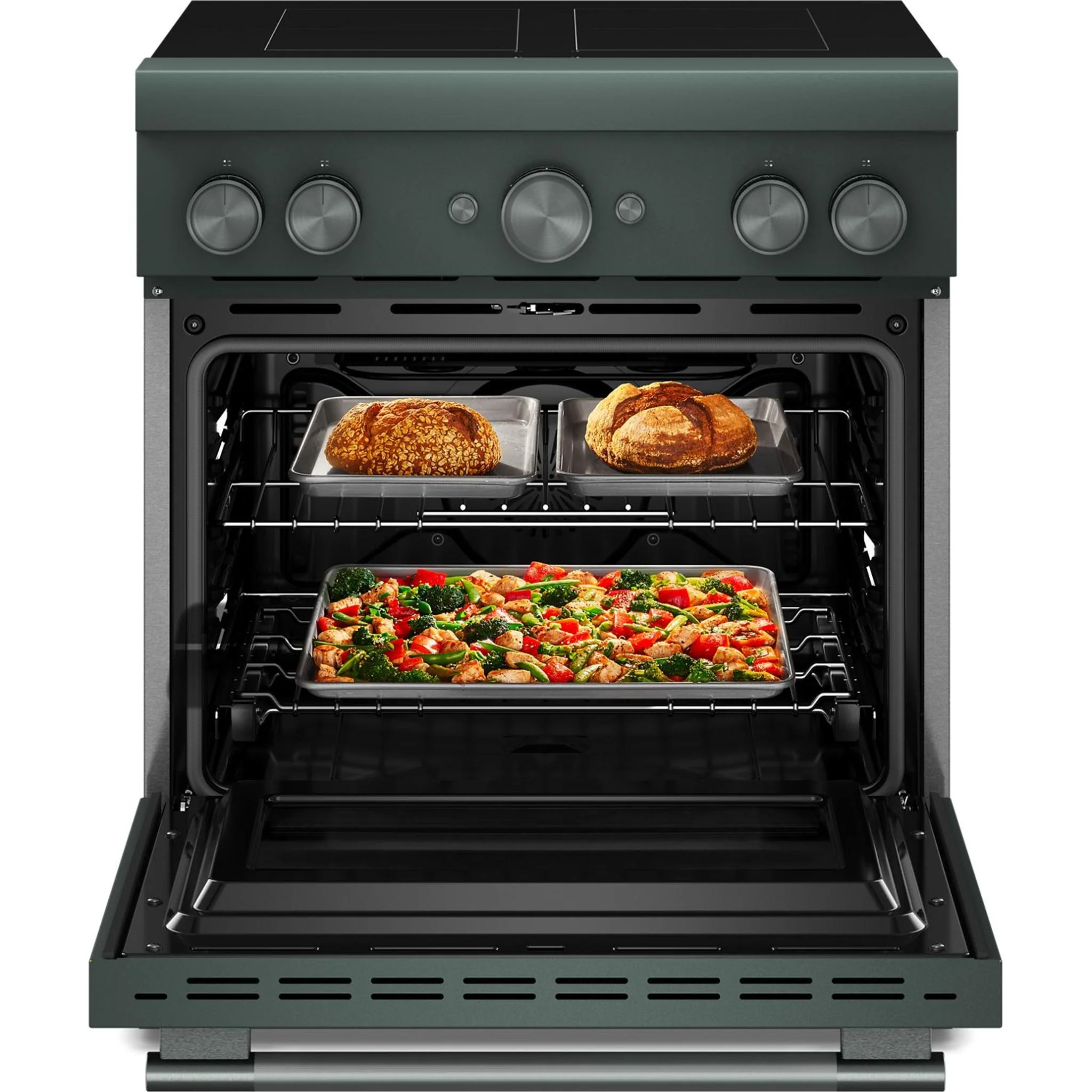 KitchenAid 30-Inch 4-Element Induction Freestanding Commercial-Style Range with Air Fry -Juniper (KFIS930SJP) - Image 2