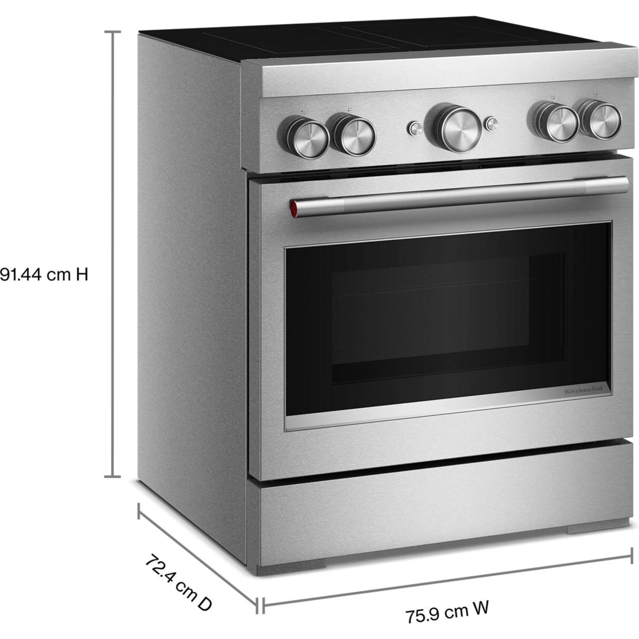 KitchenAid 30-Inch 4-Element Induction Freestanding Commercial-Style Range with Air Fry -Stainless Steel (KFIS930SSS) - Image 4