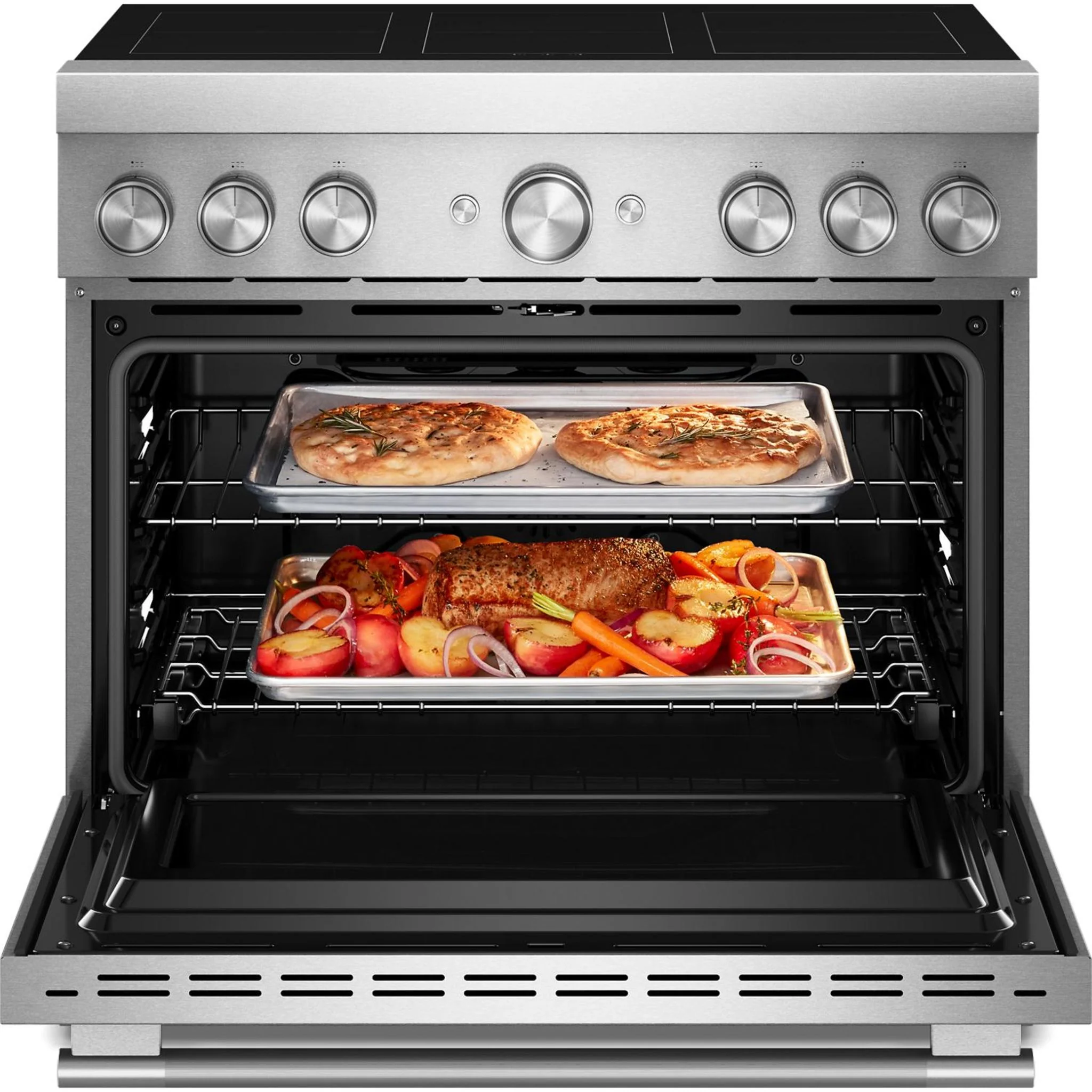 KitchenAid 36-Inch 6-Element Induction Freestanding Commercial-Style Range with Air Fry -Stainless Steel (KFIS936SSS) - Image 6