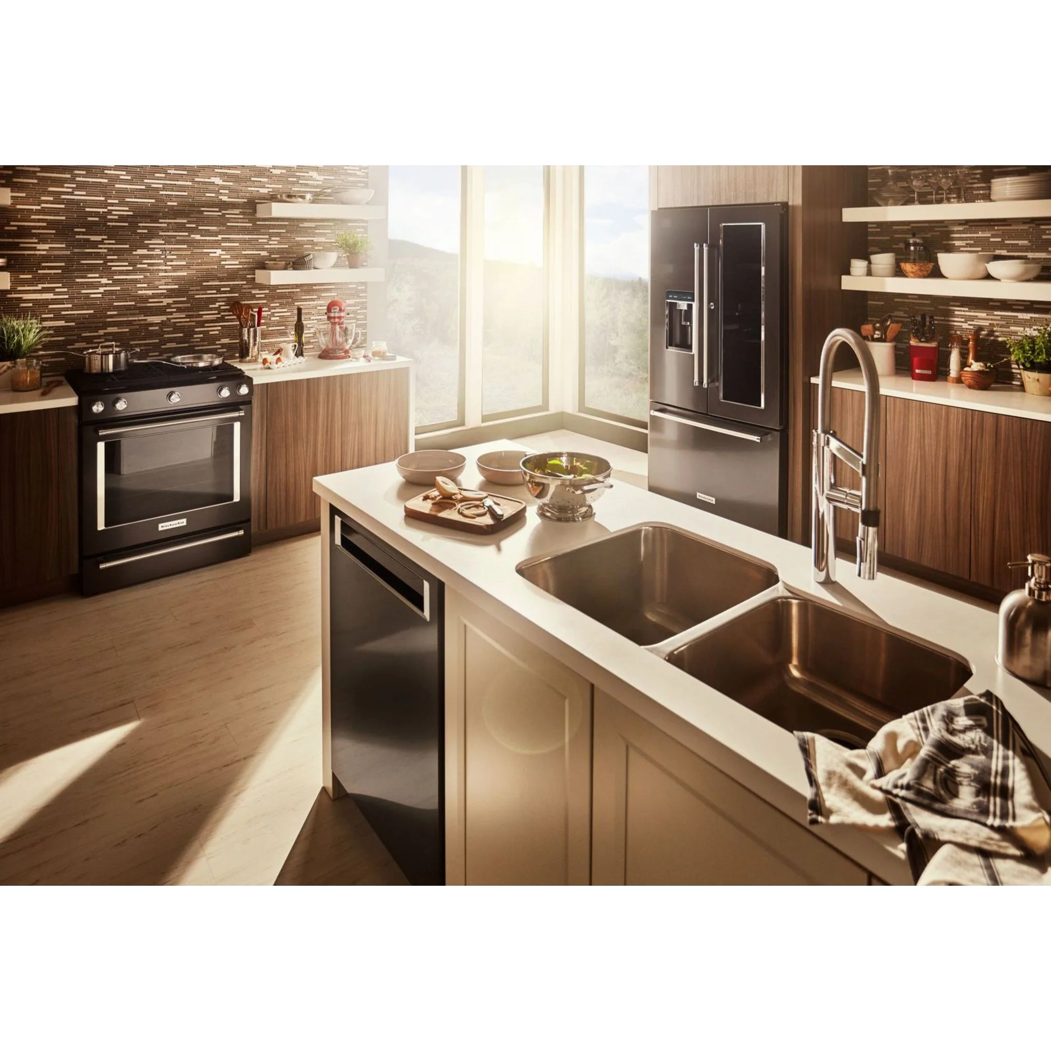 KitchenAid 30" 5-Burner Gas Slide-In Convection Range - Black Stainless (KSGG700EBS) - Image 16