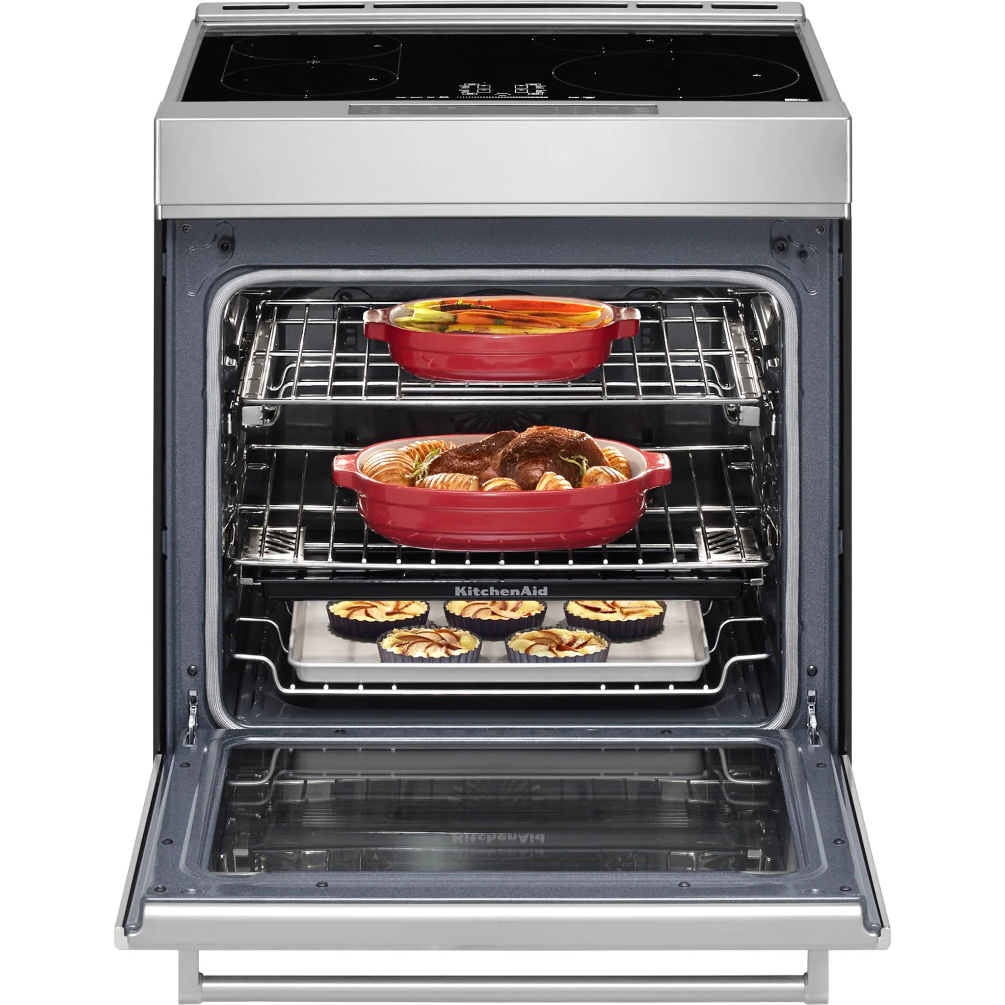 KitchenAid  30" 4-Element Induction Convection Front Control Range with Baking Drawer (KSIB900ESS) - Image 10