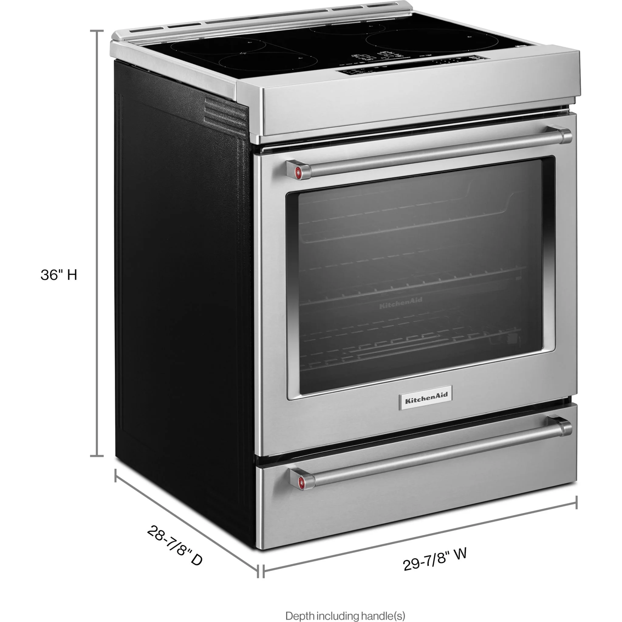 KitchenAid  30" 4-Element Induction Convection Front Control Range with Baking Drawer (KSIB900ESS) - Image 13