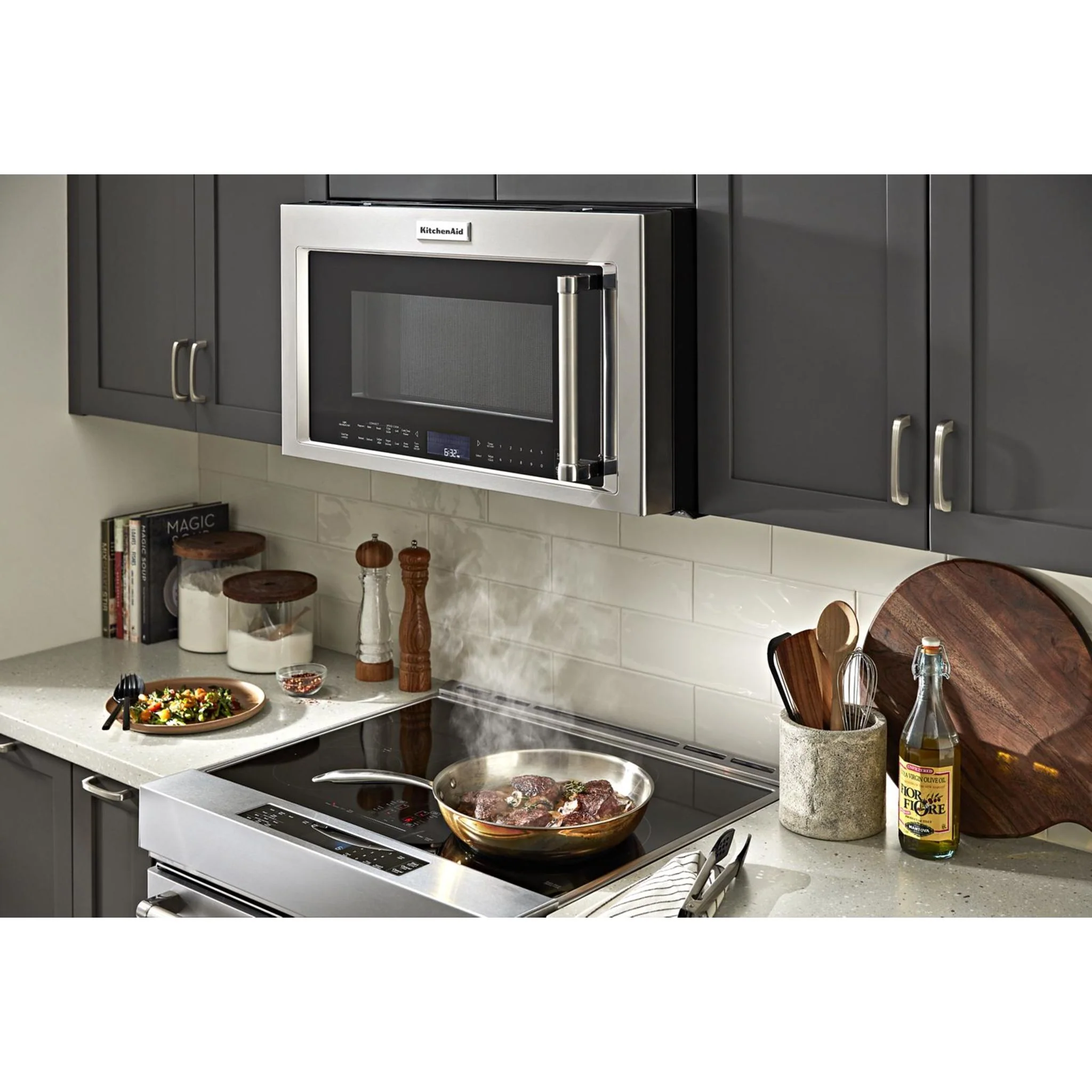 KitchenAid  30" 4-Element Induction Convection Front Control Range with Baking Drawer (KSIB900ESS) - Image 34