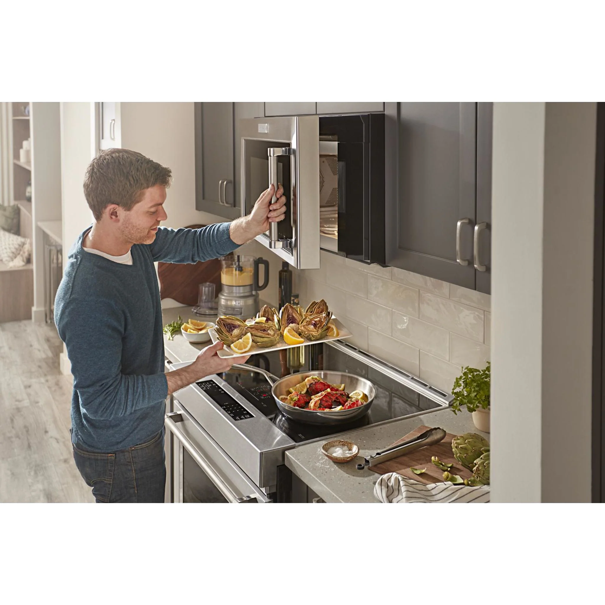 KitchenAid  30" 4-Element Induction Convection Front Control Range with Baking Drawer (KSIB900ESS) - Image 38