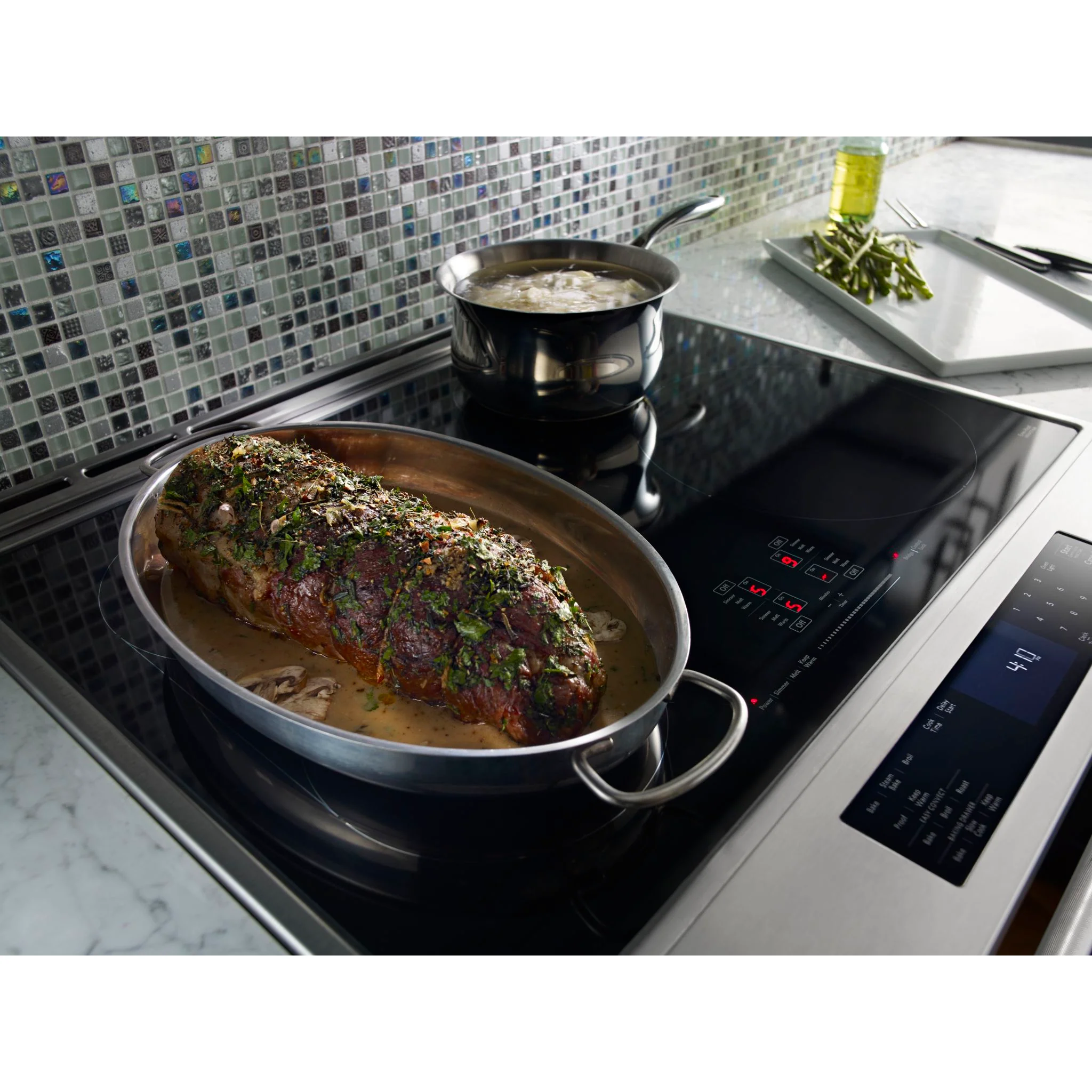KitchenAid  30" 4-Element Induction Convection Front Control Range with Baking Drawer (KSIB900ESS) - Image 4
