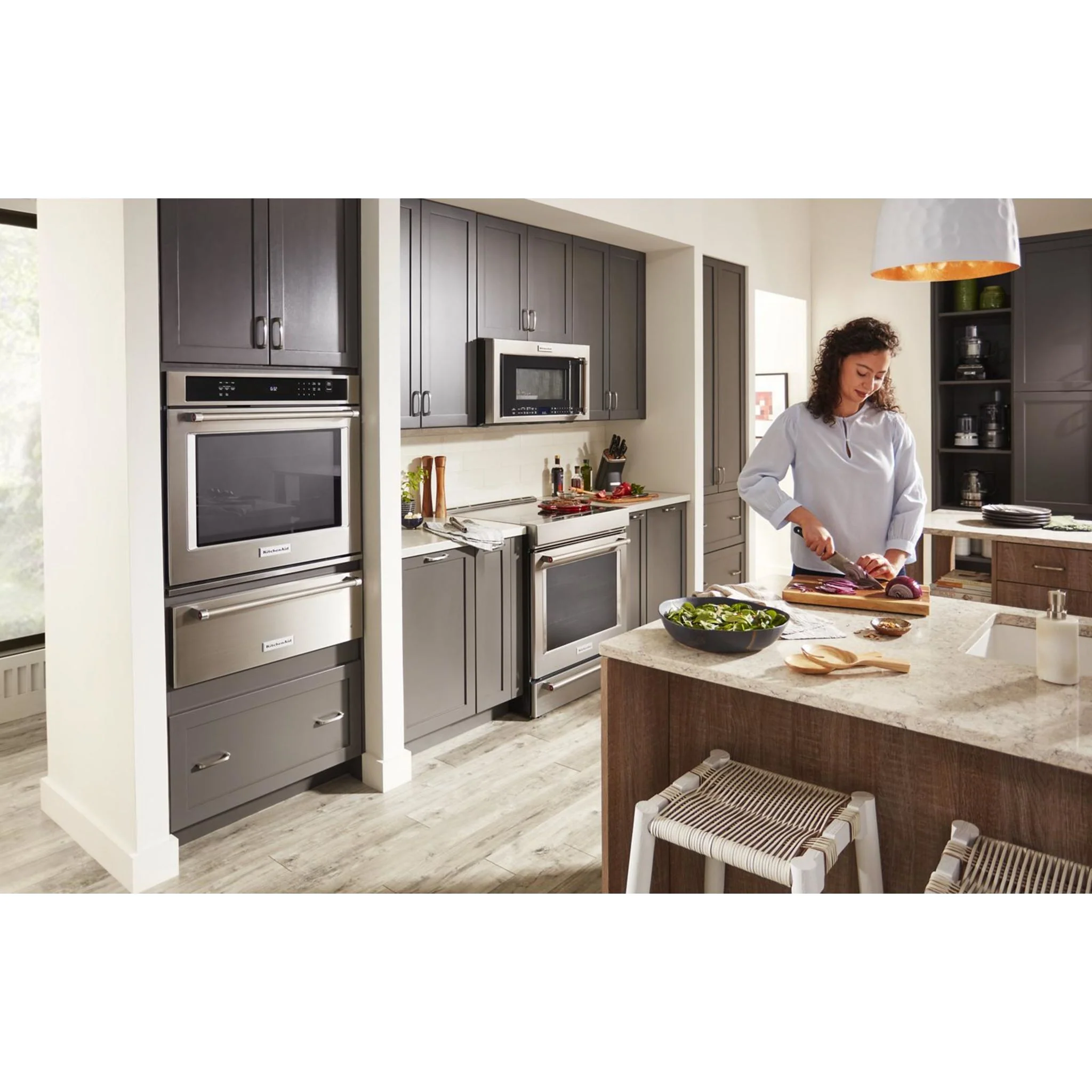 KitchenAid  30" 4-Element Induction Convection Front Control Range with Baking Drawer (KSIB900ESS) - Image 44