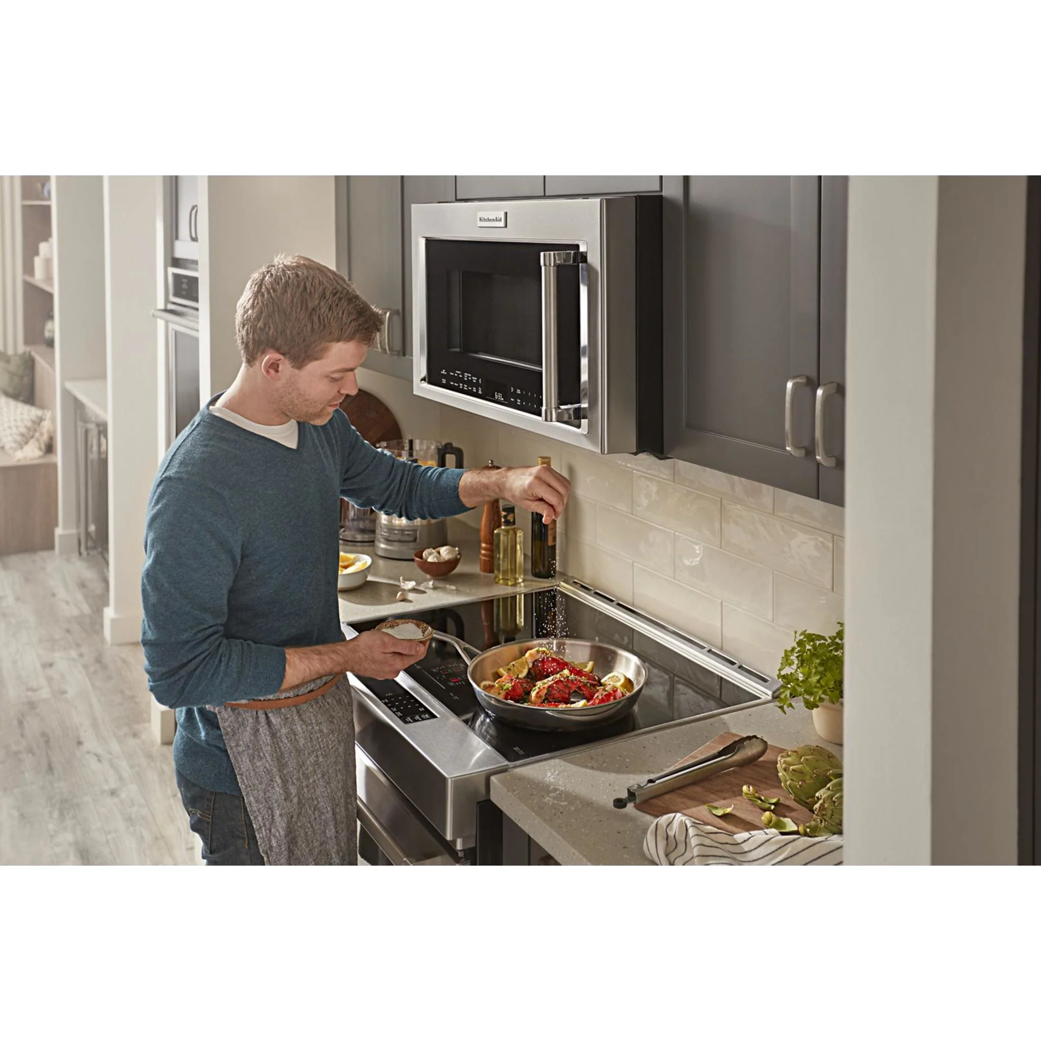 KitchenAid  30" 4-Element Induction Convection Front Control Range with Baking Drawer (KSIB900ESS) - Image 48