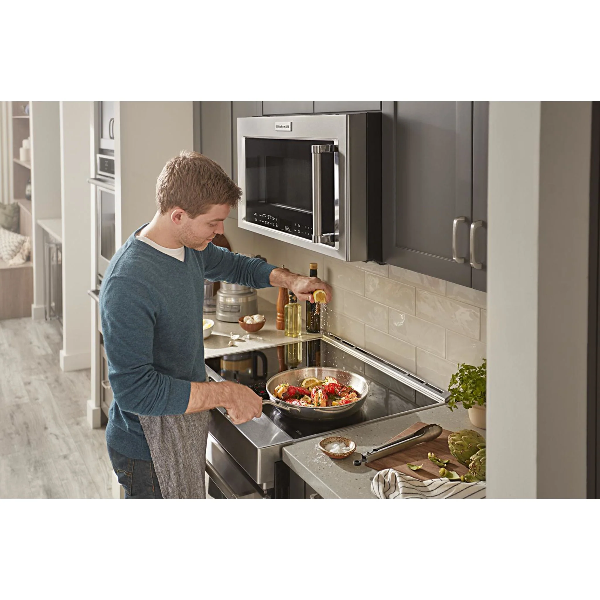 KitchenAid  30" 4-Element Induction Convection Front Control Range with Baking Drawer (KSIB900ESS) - Image 52