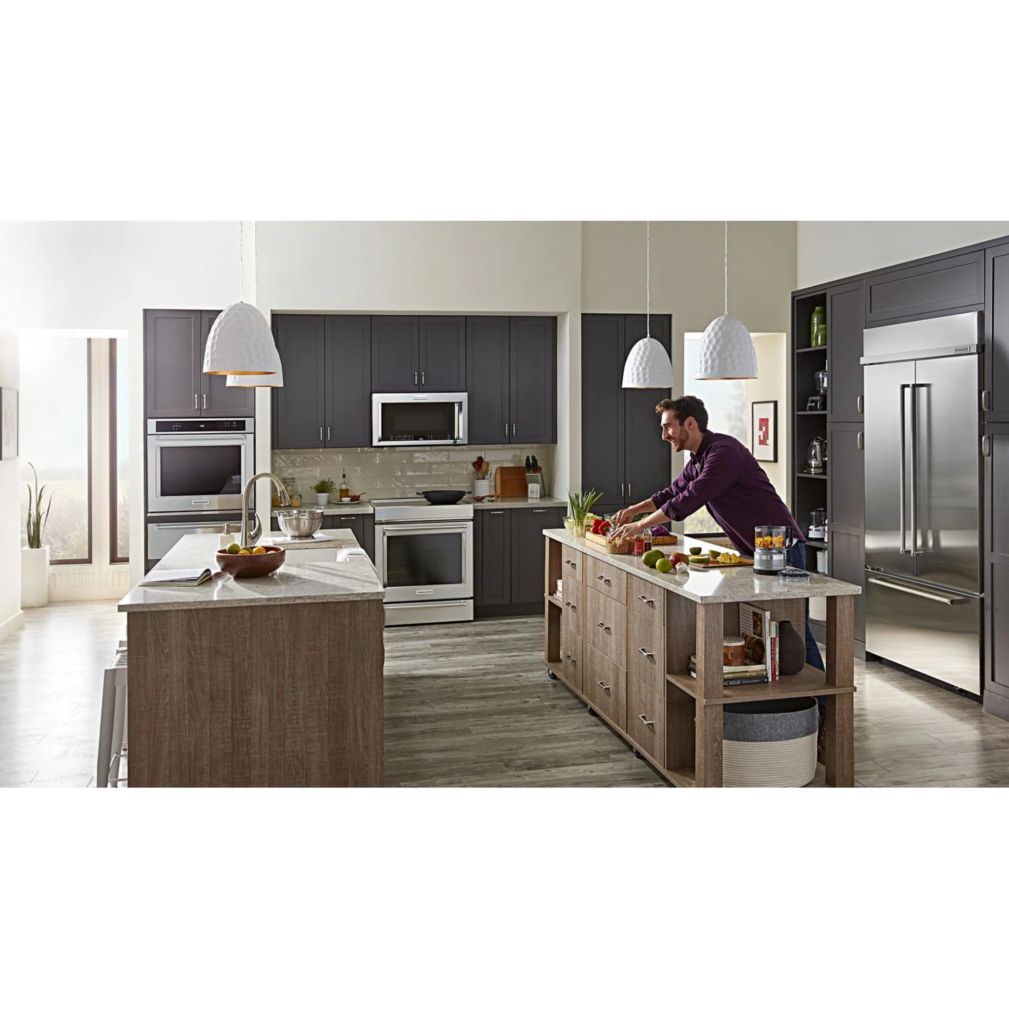 KitchenAid  30" 4-Element Induction Convection Front Control Range with Baking Drawer (KSIB900ESS) - Image 57