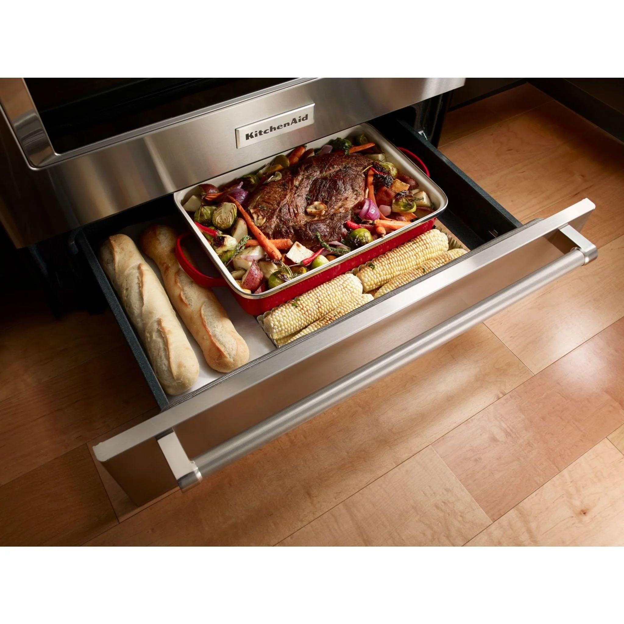 KitchenAid  30" 4-Element Induction Convection Front Control Range with Baking Drawer (KSIB900ESS) - Image 71