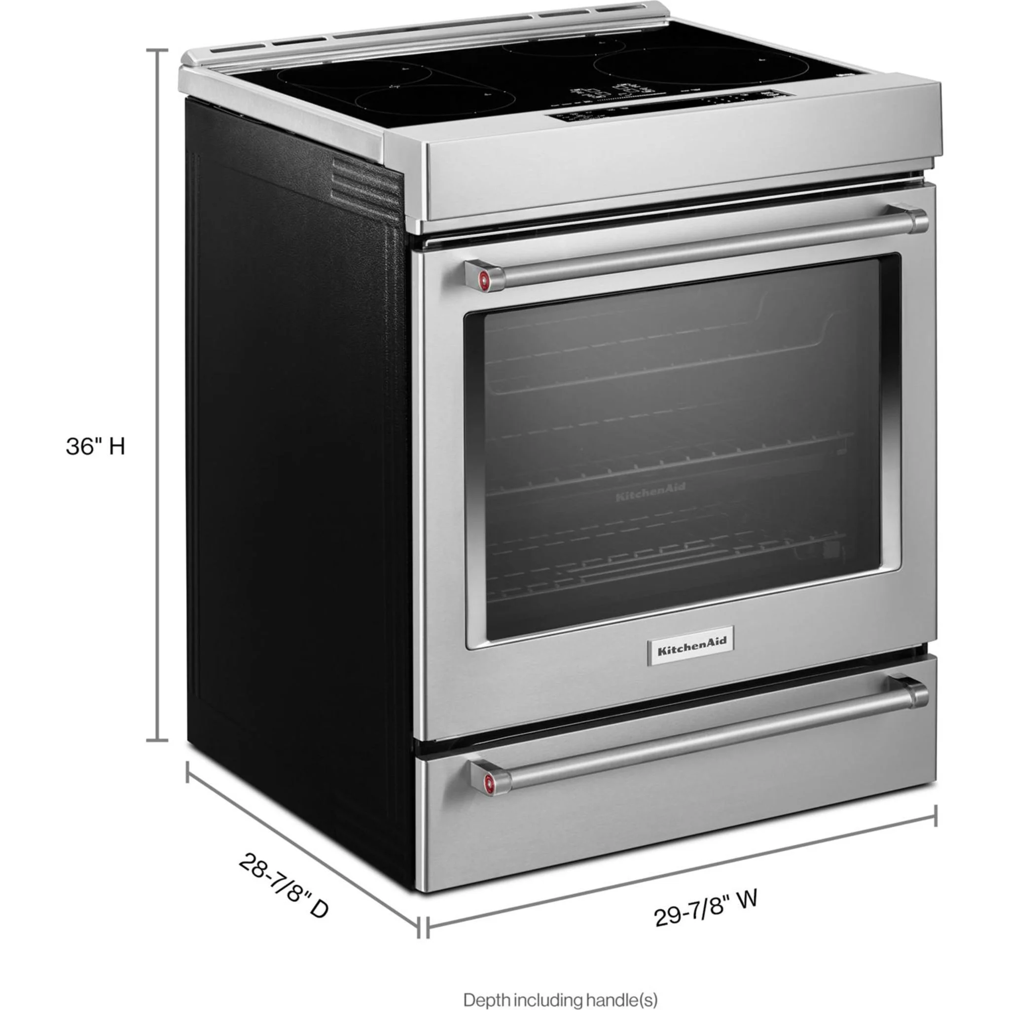KitchenAid  30" 4-Element Induction Convection Front Control Range with Baking Drawer (KSIB900ESS) - Image 72