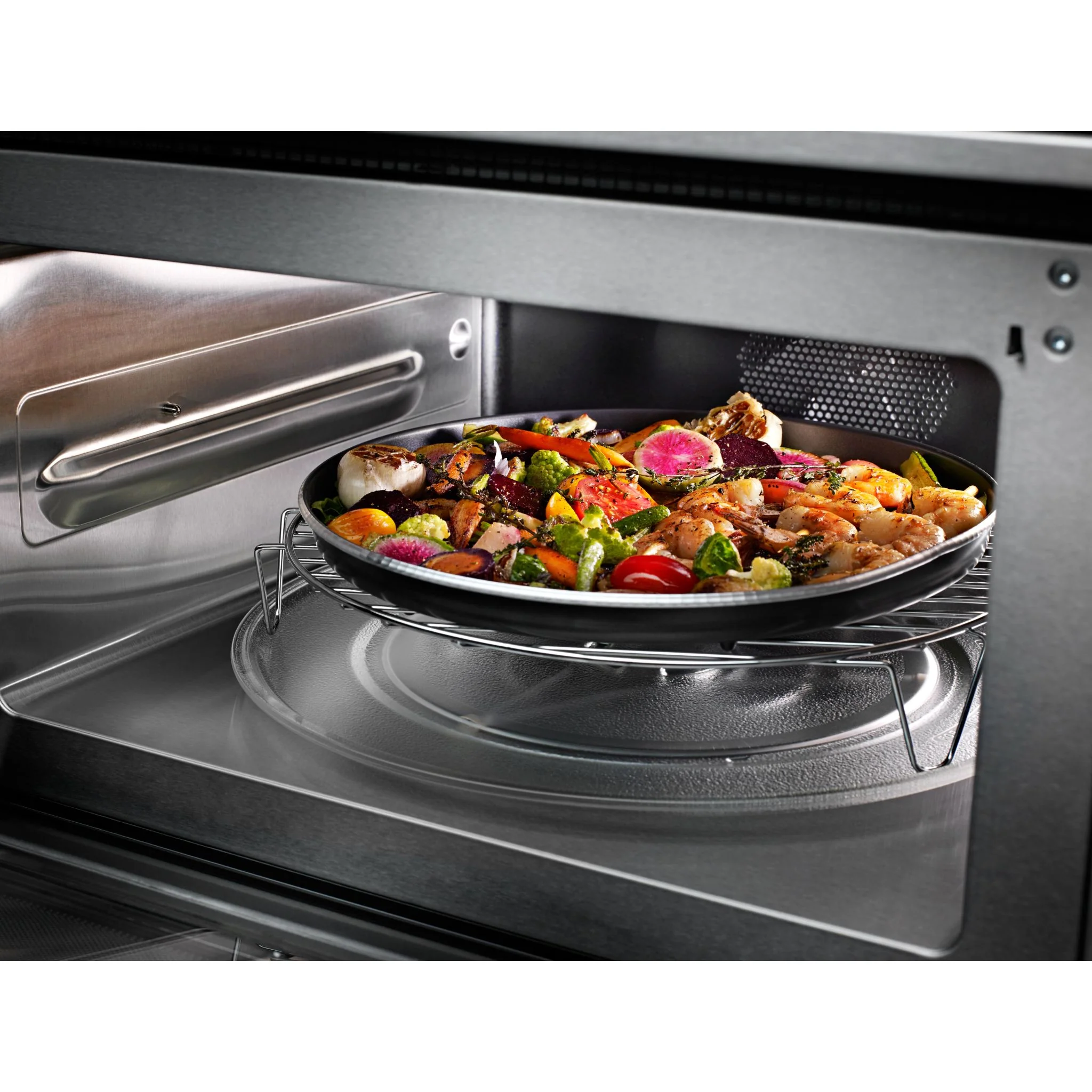 KitchenAid  27" Combination Wall Oven with Even-Heat True Convection (lower oven) (KOCE507EWH) - Image 3