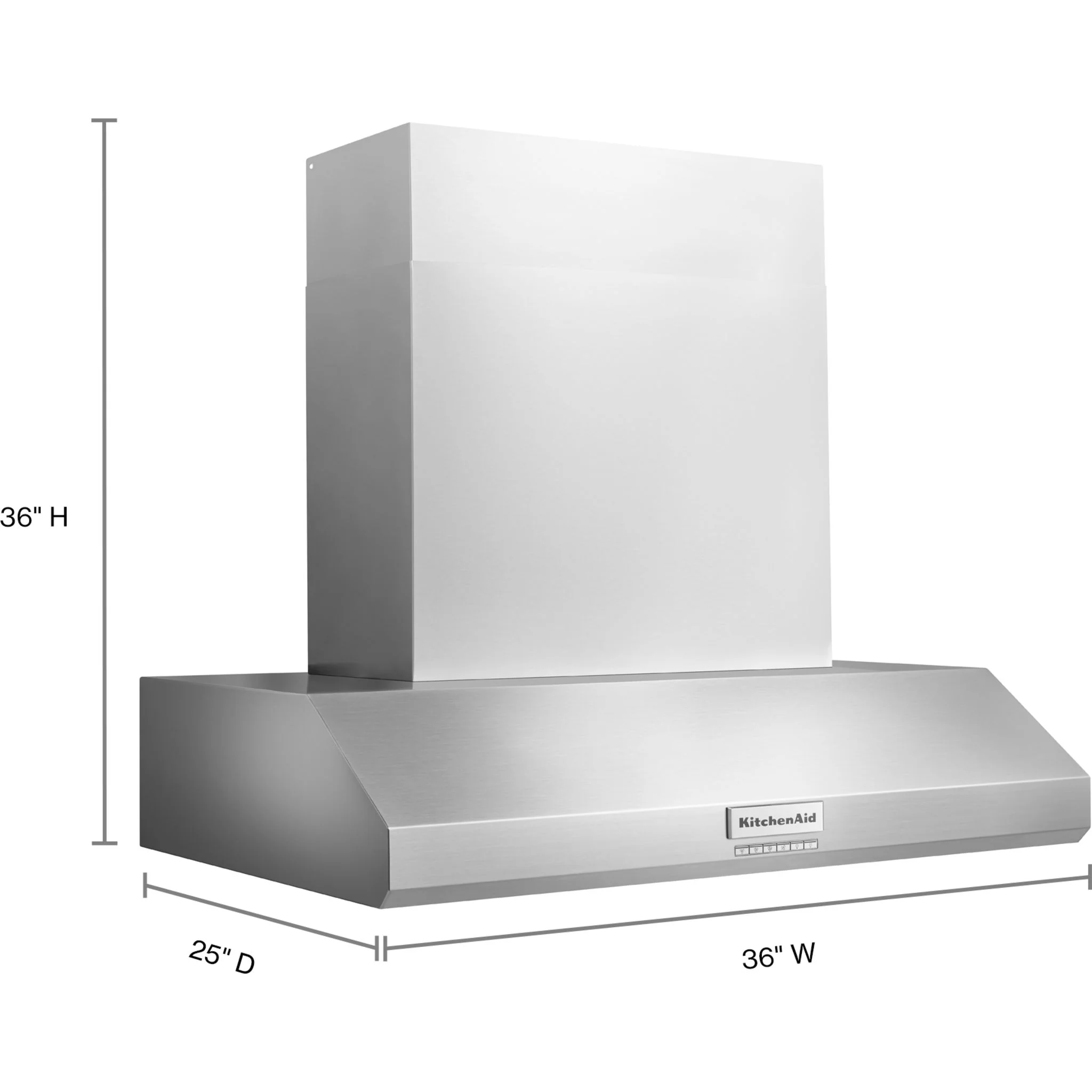 KitchenAid 36" 585 or 1170 CFM Motor Class Commercial-Style Wall-Mount Canopy Range Hood -Stainless Steel (KVWC956KSS) - Image 2