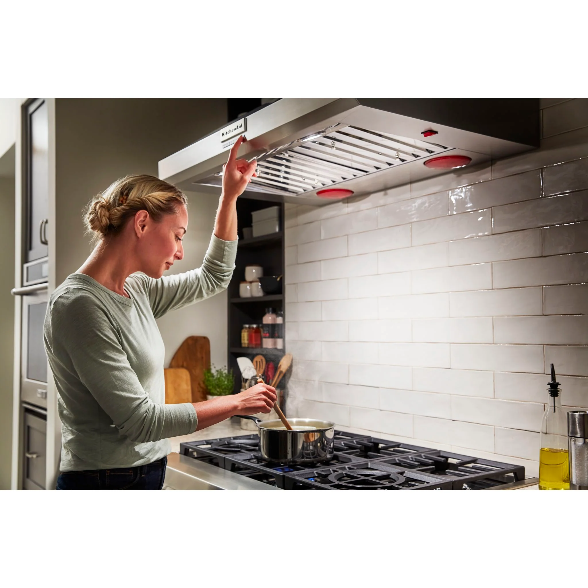 KitchenAid 36" 585 or 1170 CFM Motor Class Commercial-Style Wall-Mount Canopy Range Hood -Stainless Steel (KVWC956KSS) - Image 5