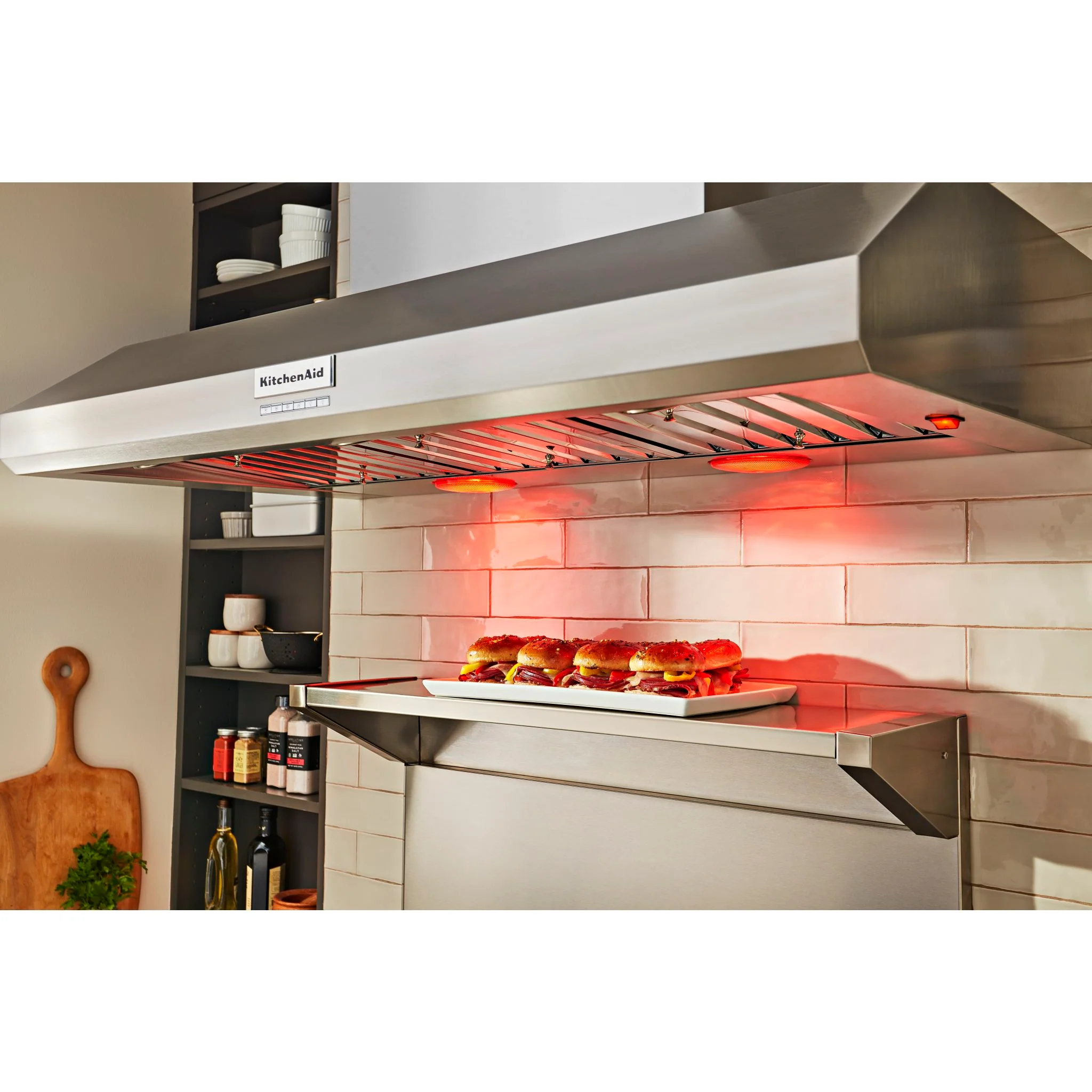 KitchenAid 48'' 585 or 1170 CFM Motor Class Commercial-Style Wall-Mount Canopy Range Hood -Stainless Steel (KVWC958KSS) - Image 4